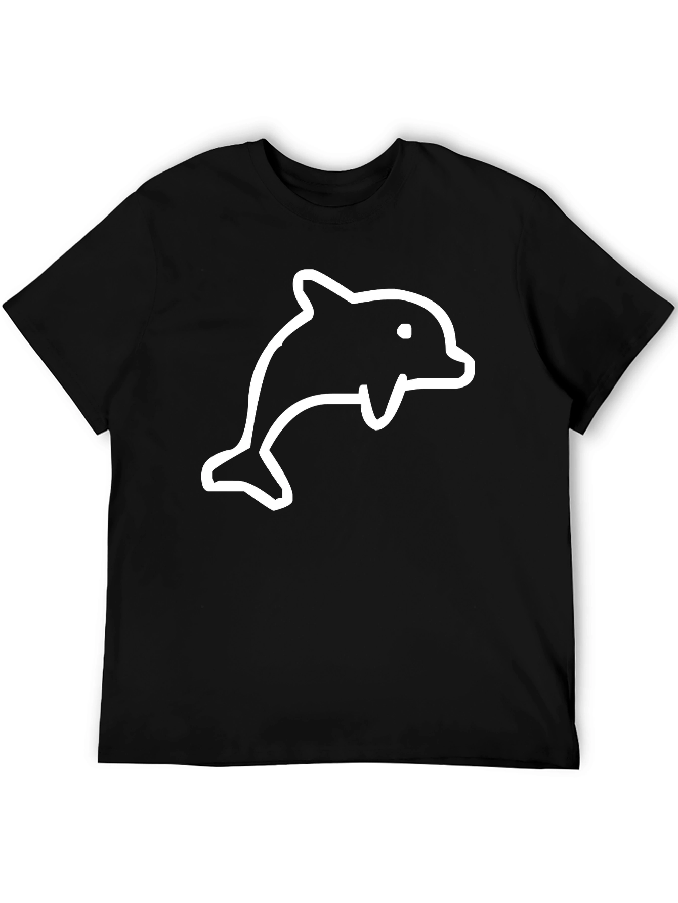 Black Dolphin T-Shirt - Casual Cotton Tee