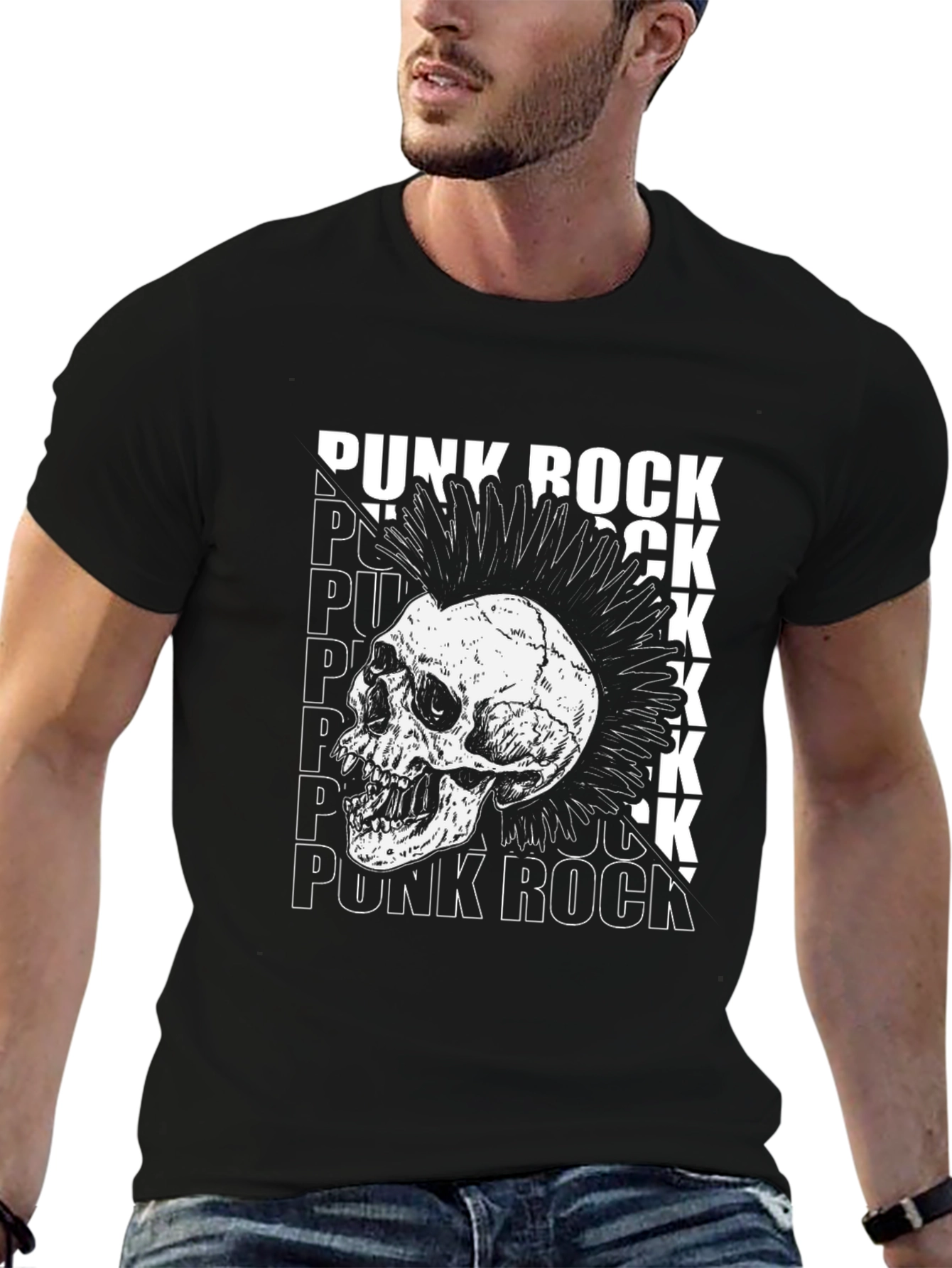 Punk Rock Skull Graphic Tee