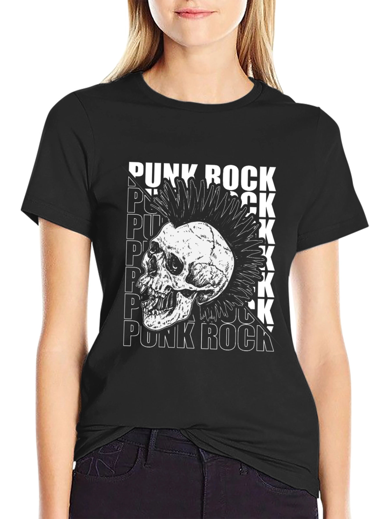 Punk Rock Skull Graphic Tee