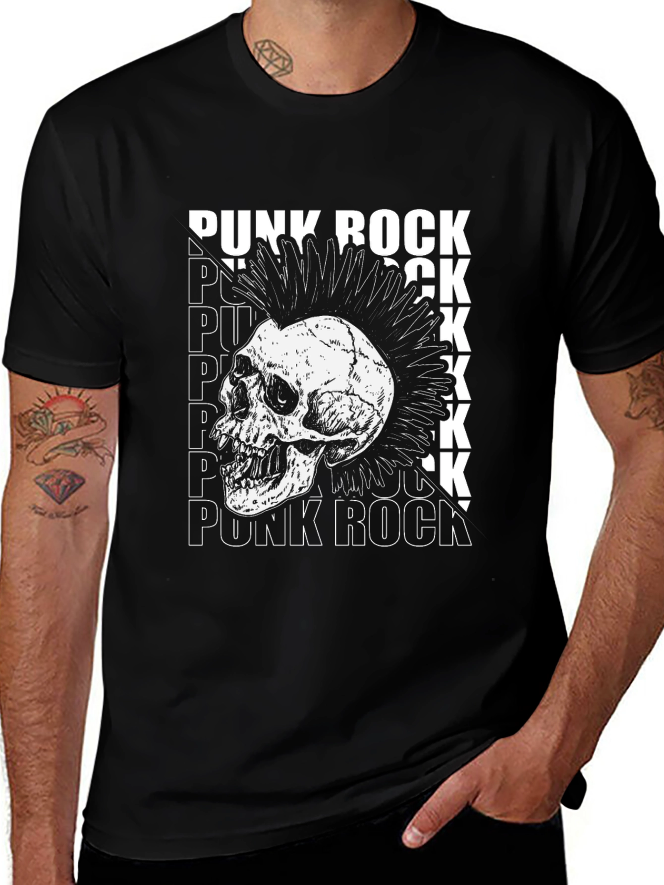 Punk Rock Skull Graphic Tee