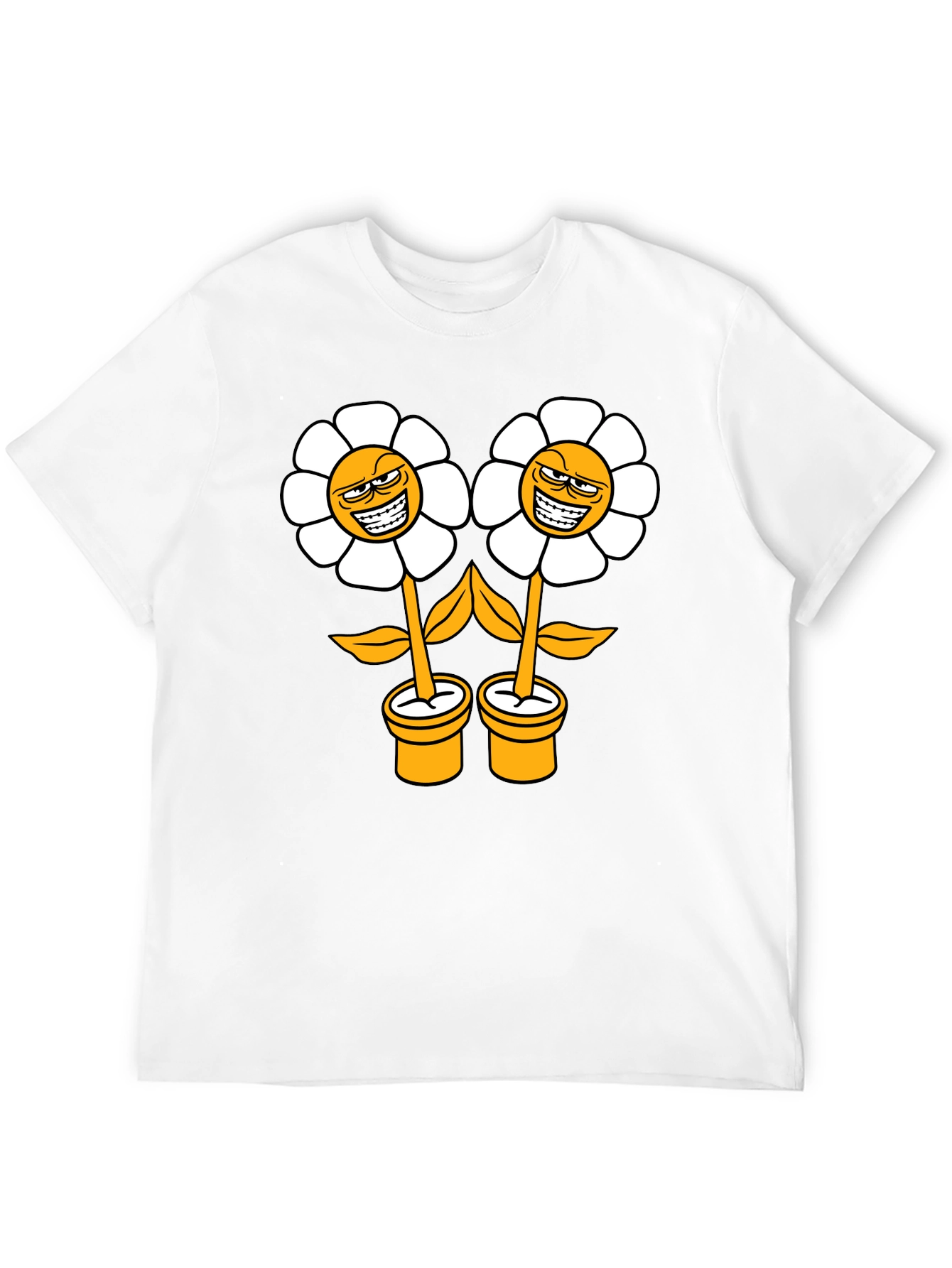 Smirking Flower Graphic T-Shirt