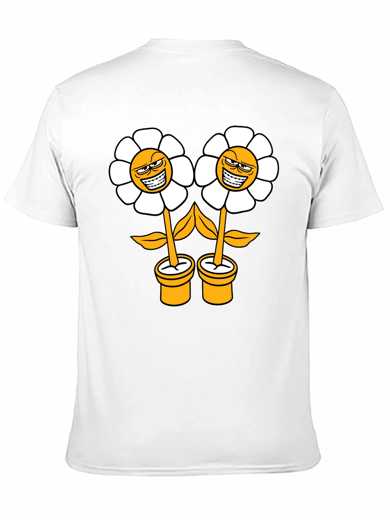 Smirking Flower Graphic T-Shirt
