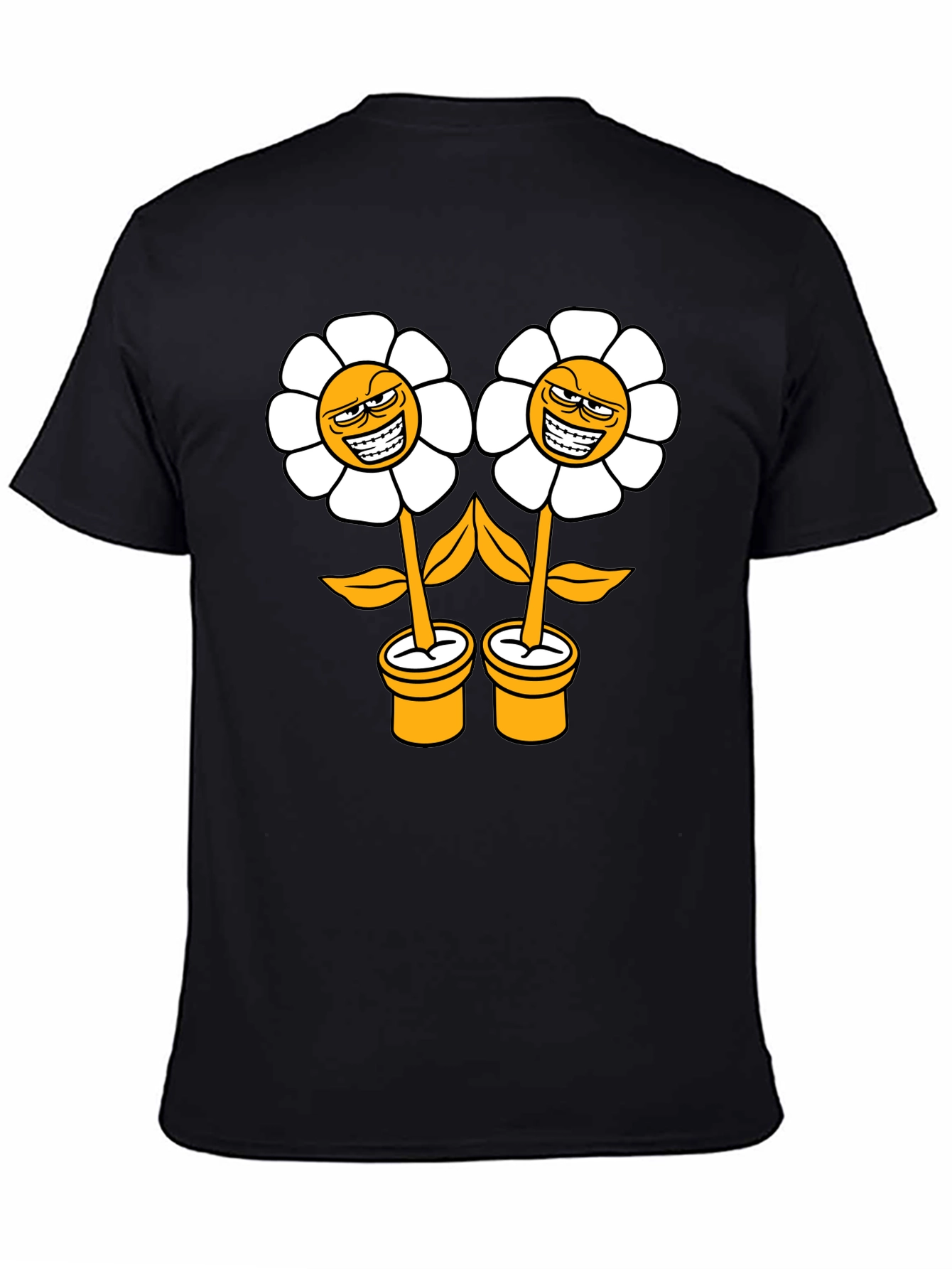 Smirking Flower Graphic T-Shirt