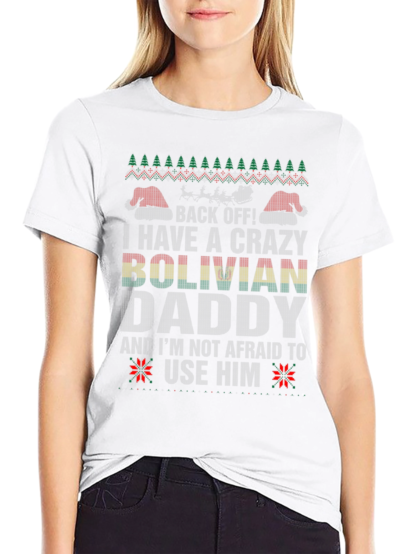 Crazy Bolivian Daddy Christmas T-Shirt