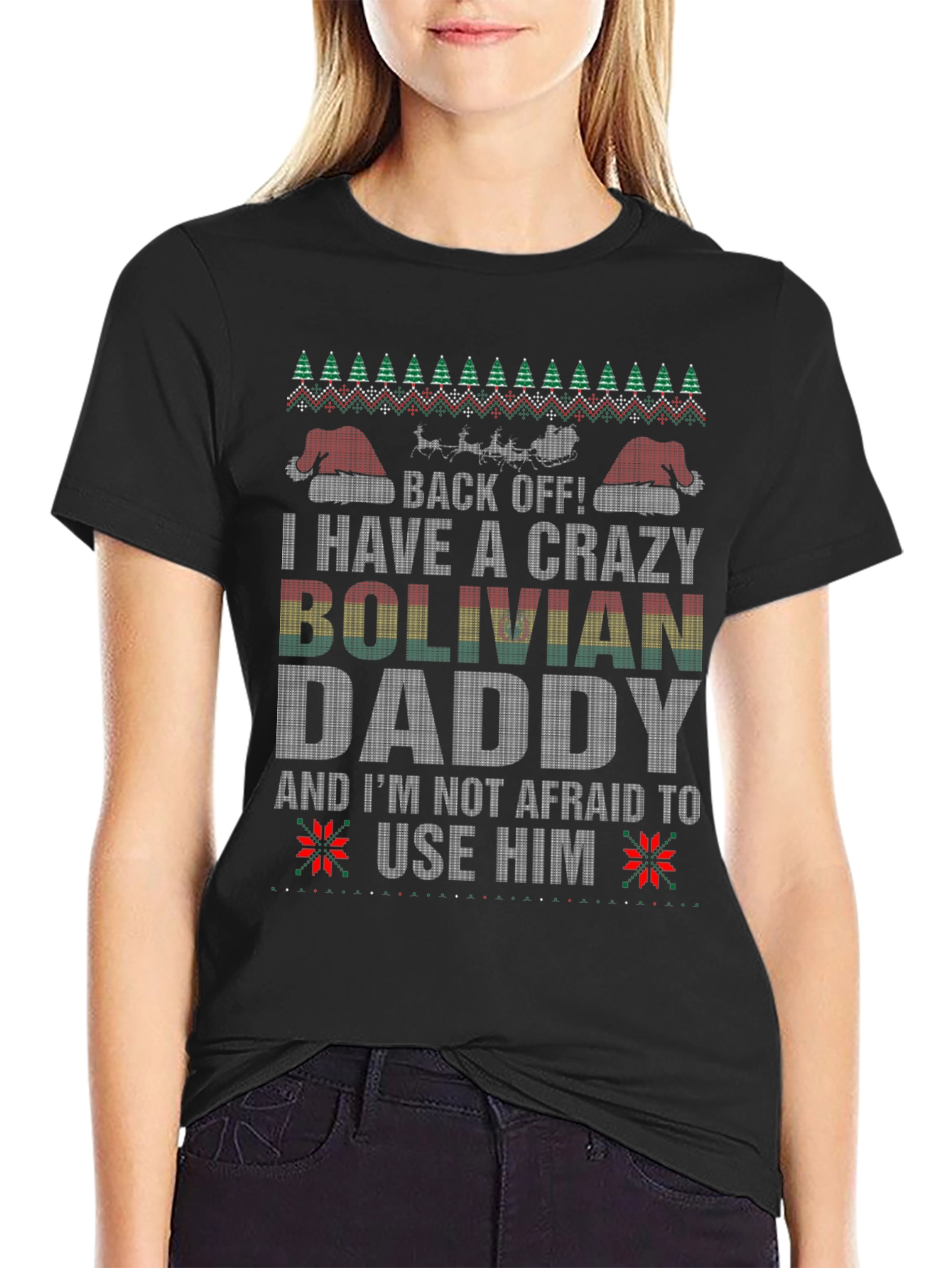 Crazy Bolivian Daddy Christmas T-Shirt