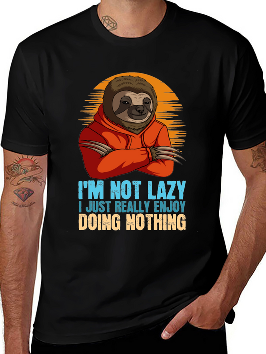Lazy Sloth Tee - I Enjoy Doing Nothing Graphic T-Shirt