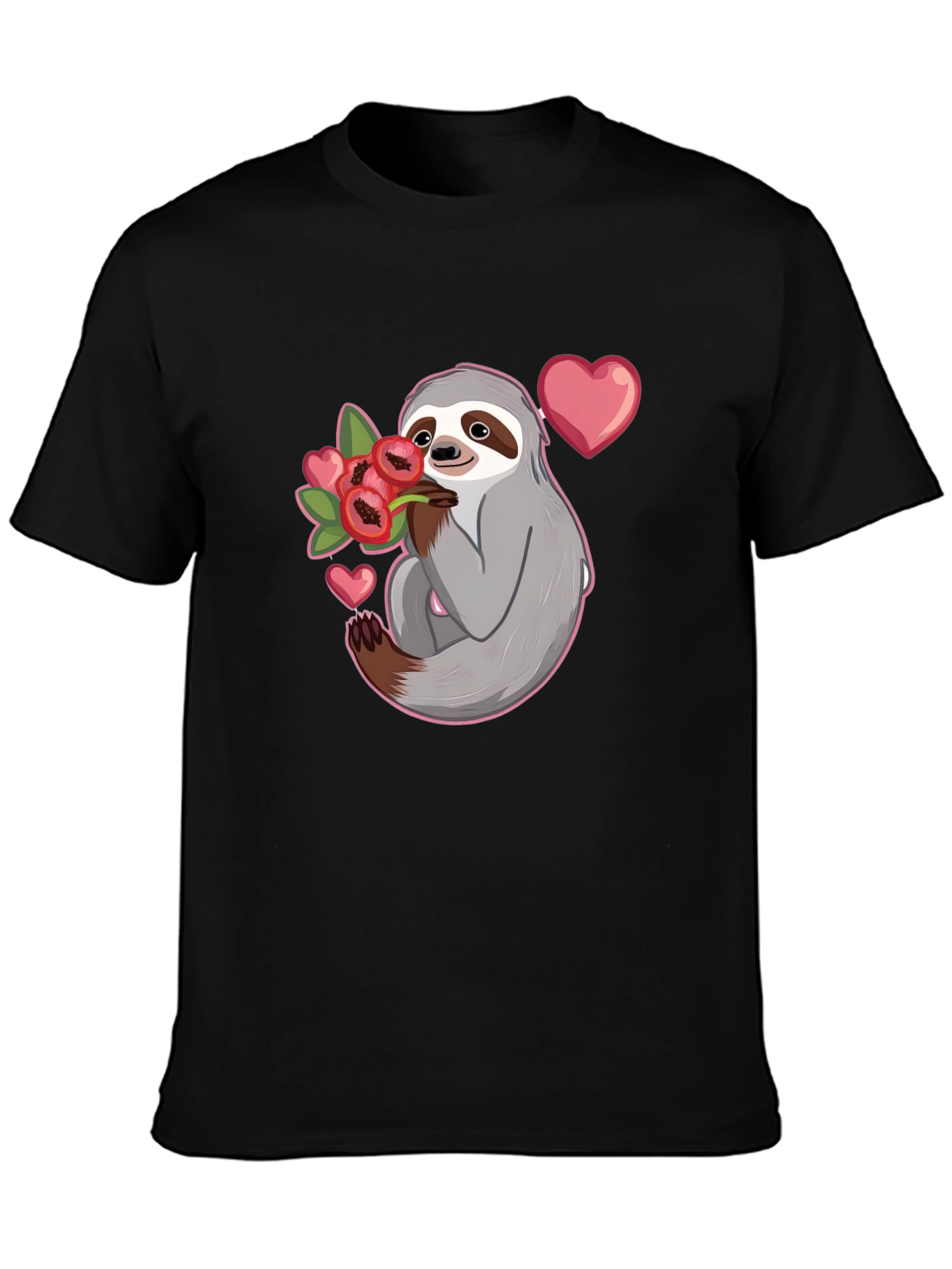 Sloth Holding Flowers T-Shirt - Cute Valentines Day Gift
