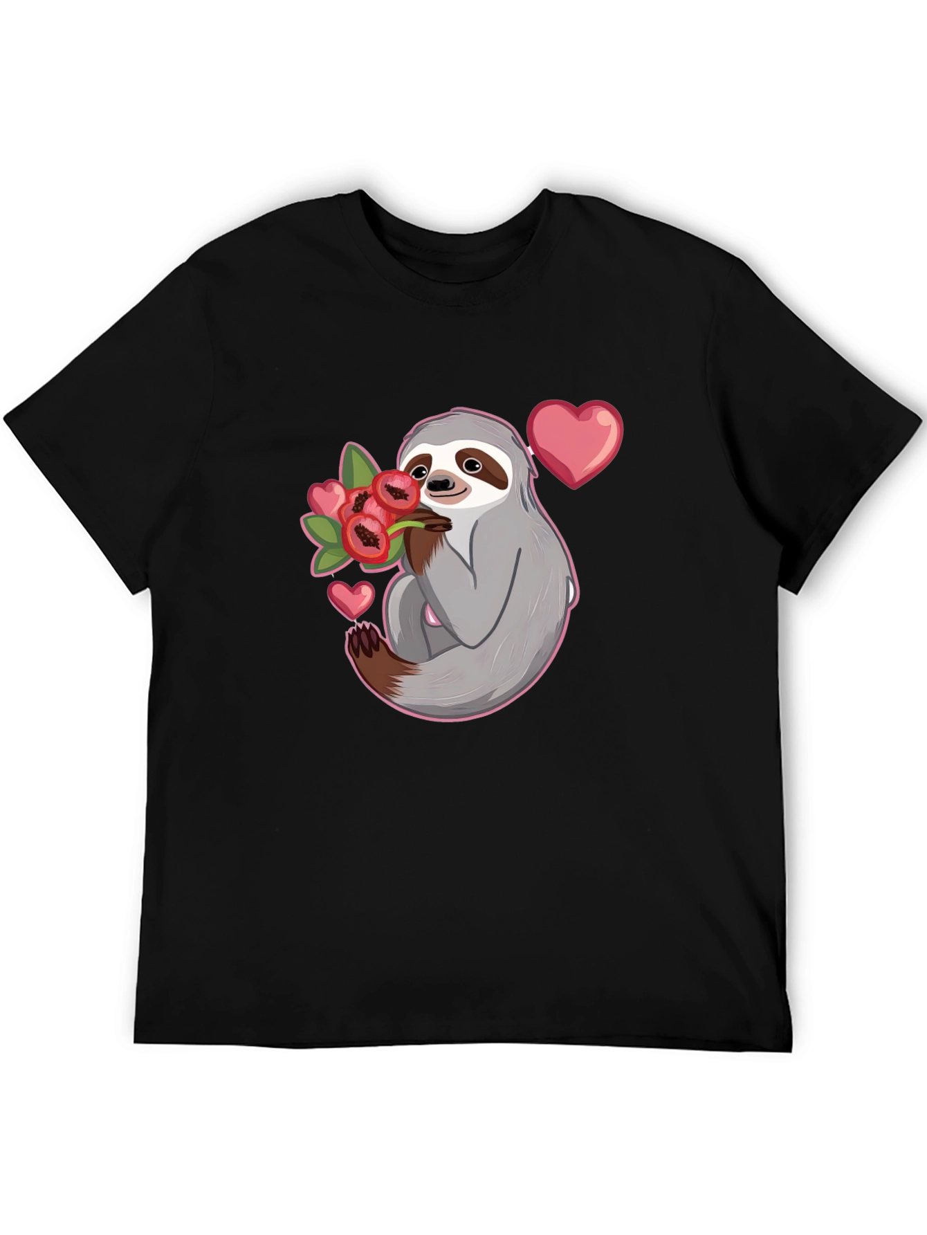 Sloth Holding Flowers T-Shirt - Cute Valentines Day Gift