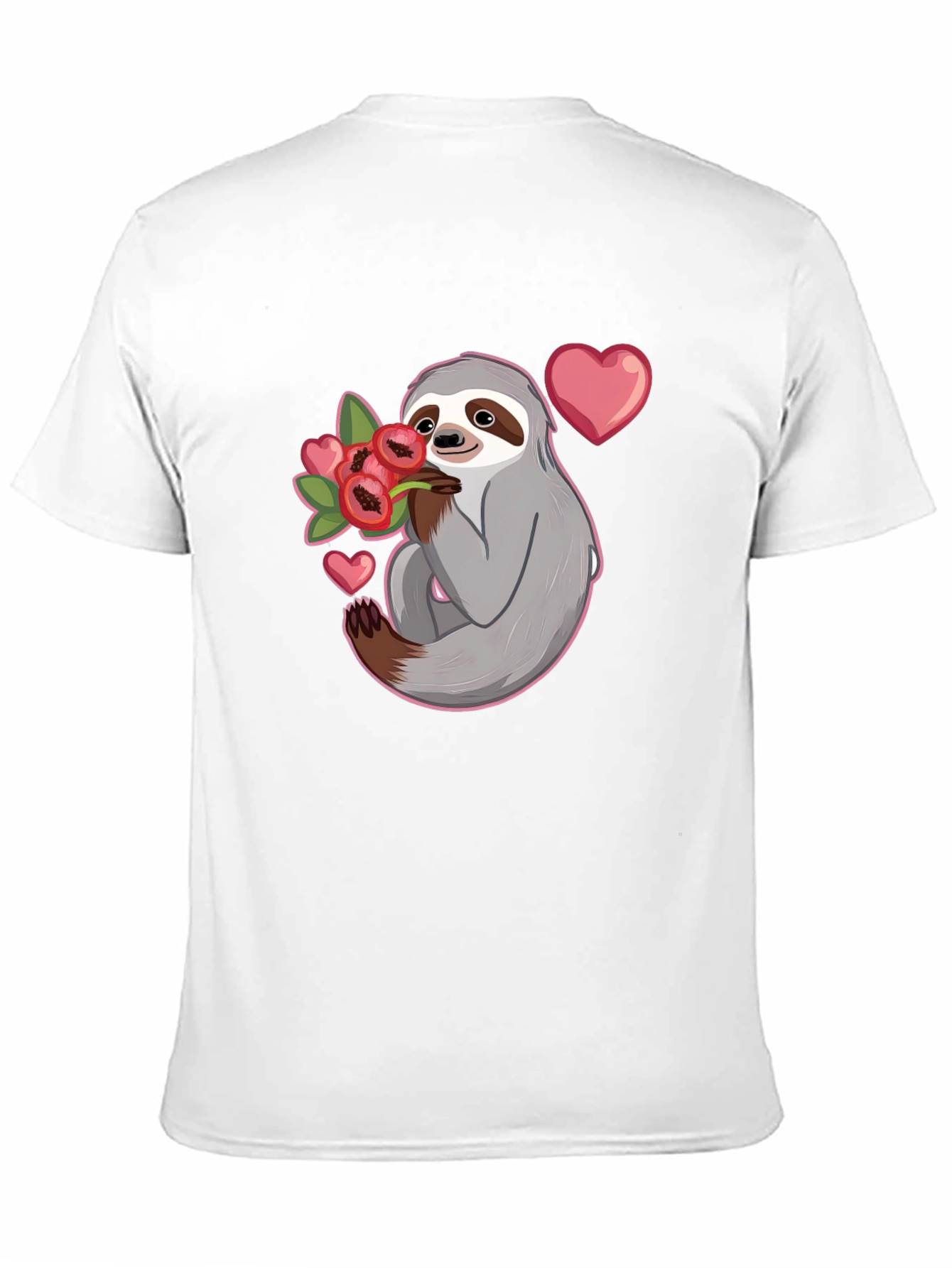 Sloth Holding Flowers T-Shirt - Cute Valentines Day Gift