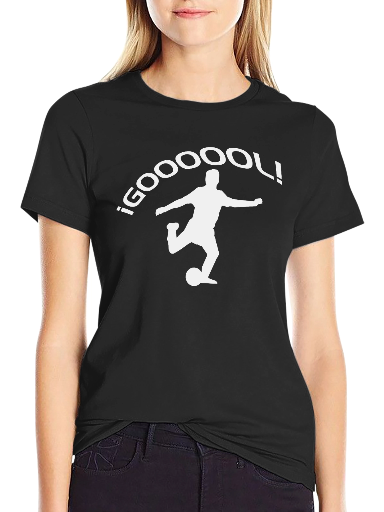 Goal! Soccer Player Graphic Tee - Black