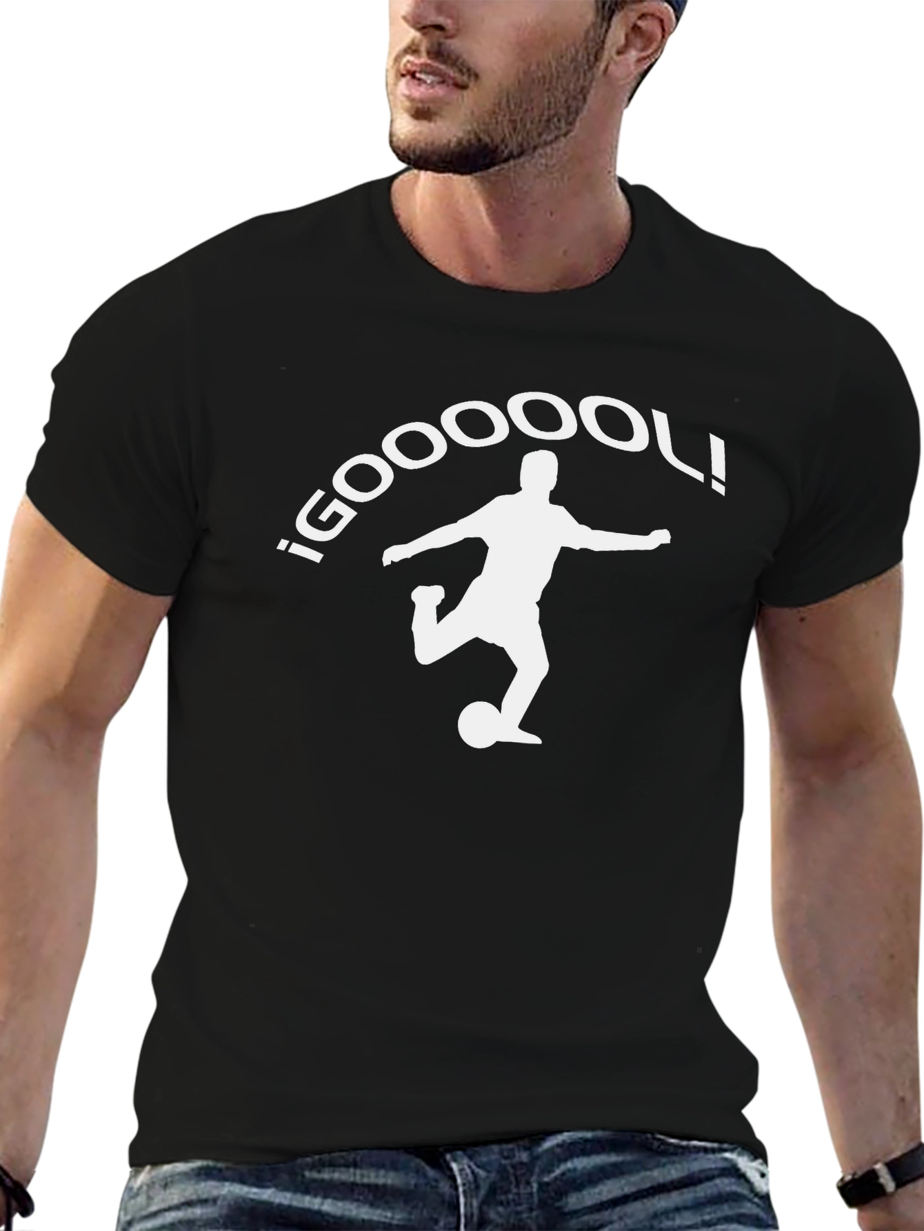 Goal! Soccer Player Graphic Tee - Black