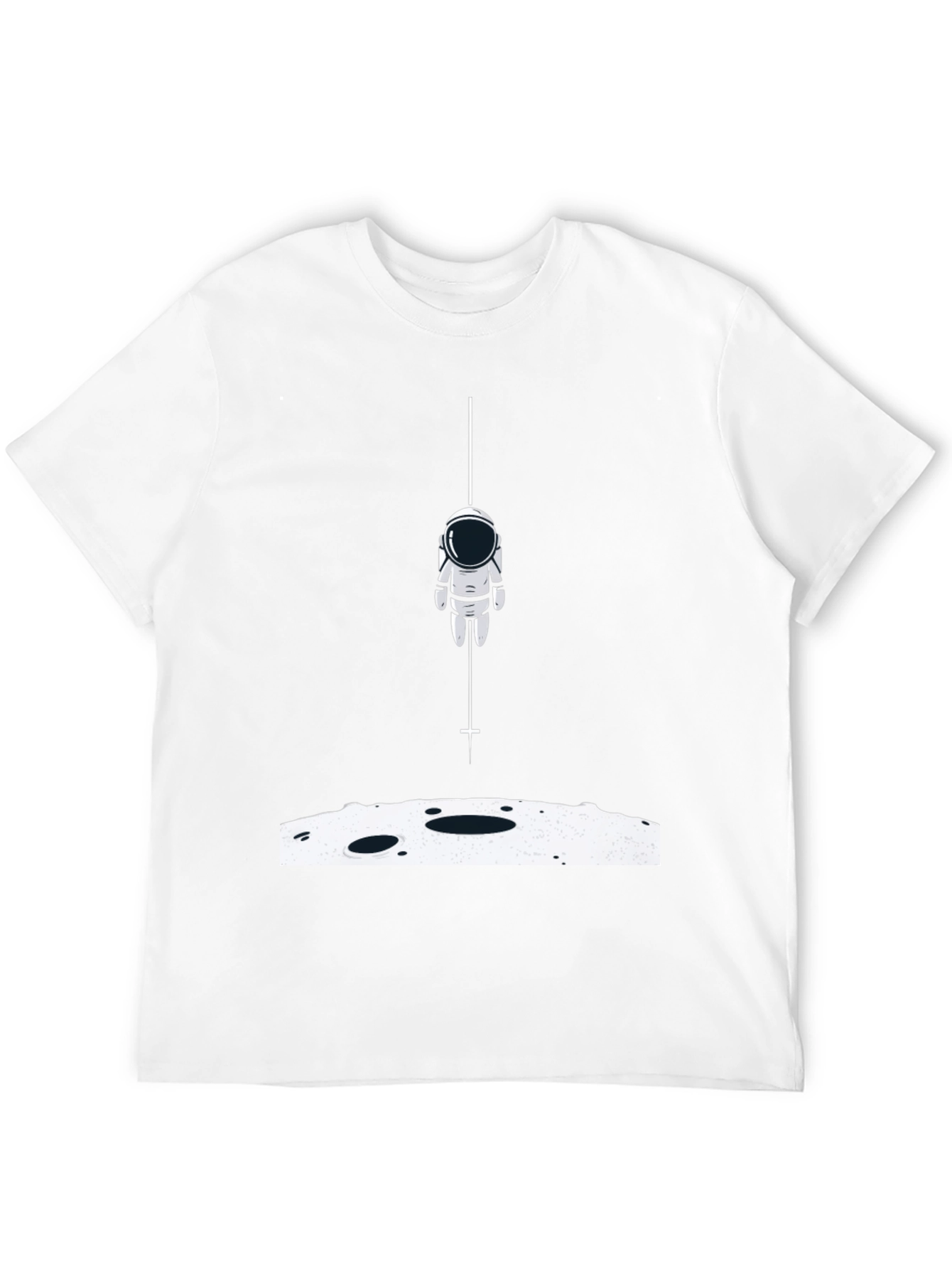 Astronaut Landing Graphic Tee - Black Cotton Blend