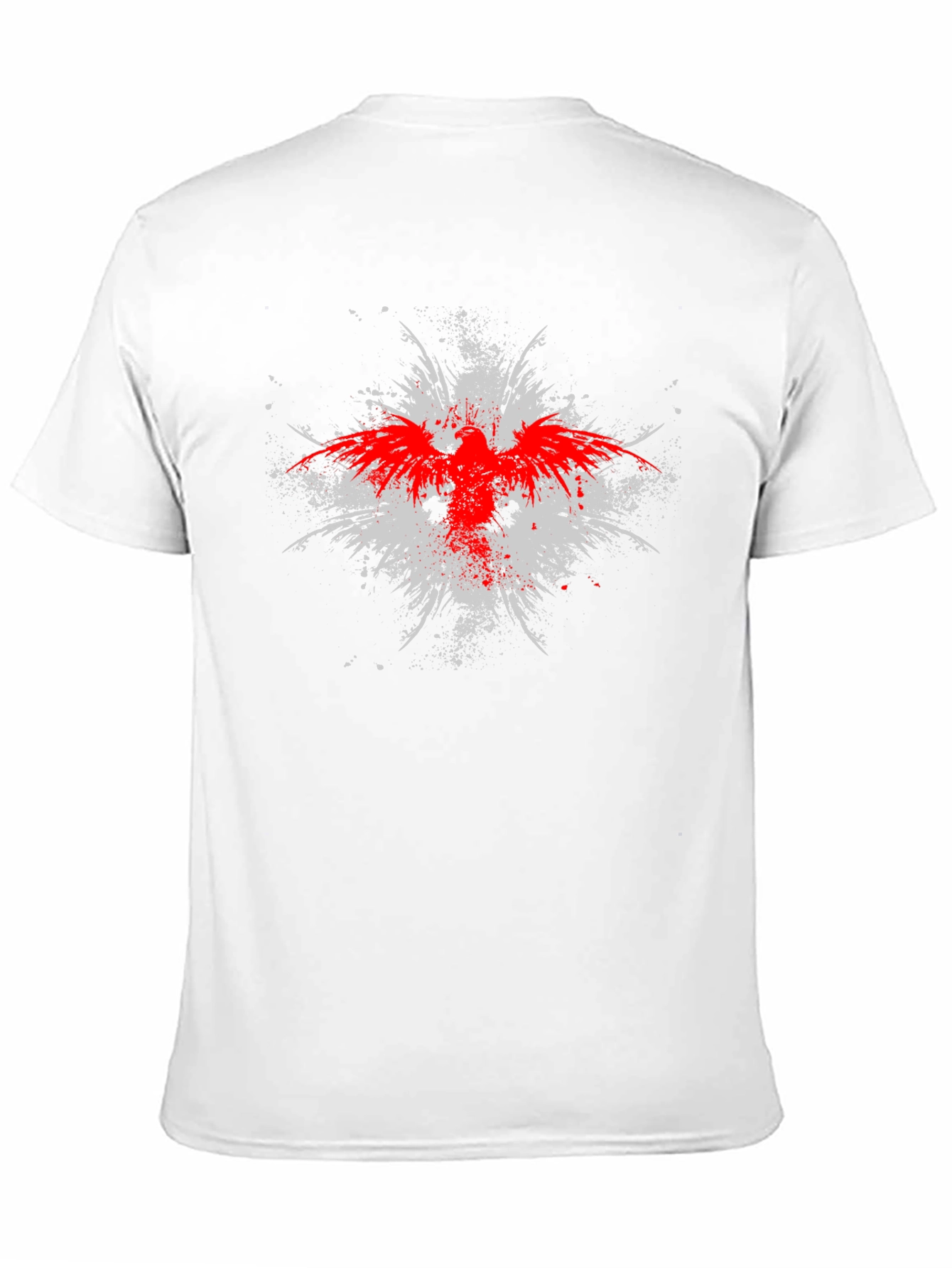 Black T-Shirt with Red & White Graphic Print