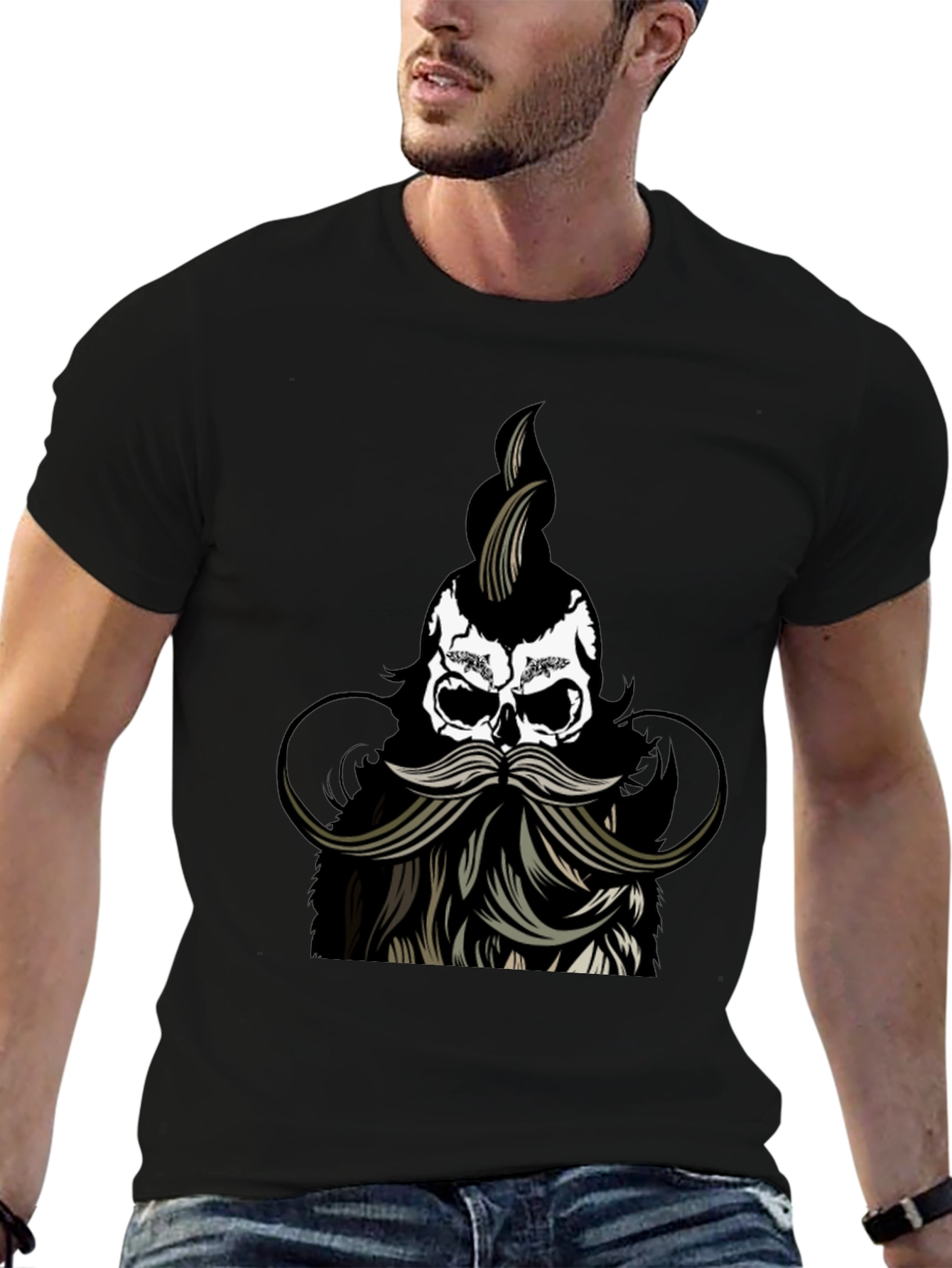 Skull with Beard Graphic Tee