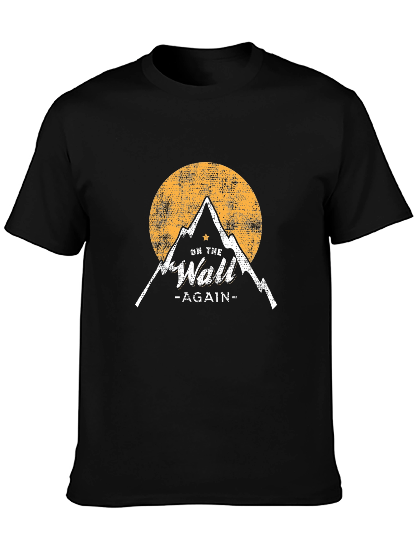 On The Wall Again Black T-Shirt - Mountain Design