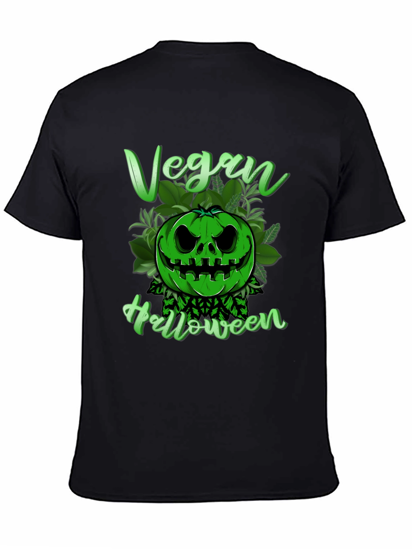 Vegan Halloween T-Shirt - Green Pumpkin Graphic Tee