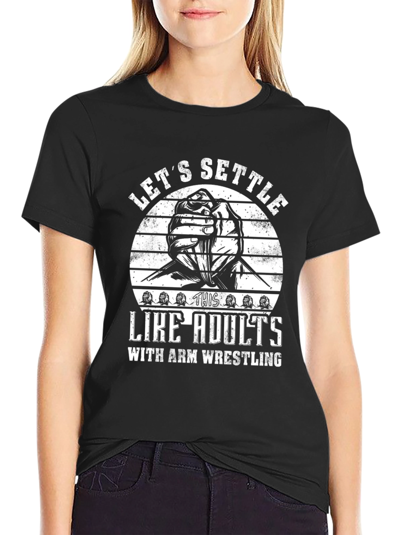 Lets Settle Like Adults Arm Wrestling T-Shirt
