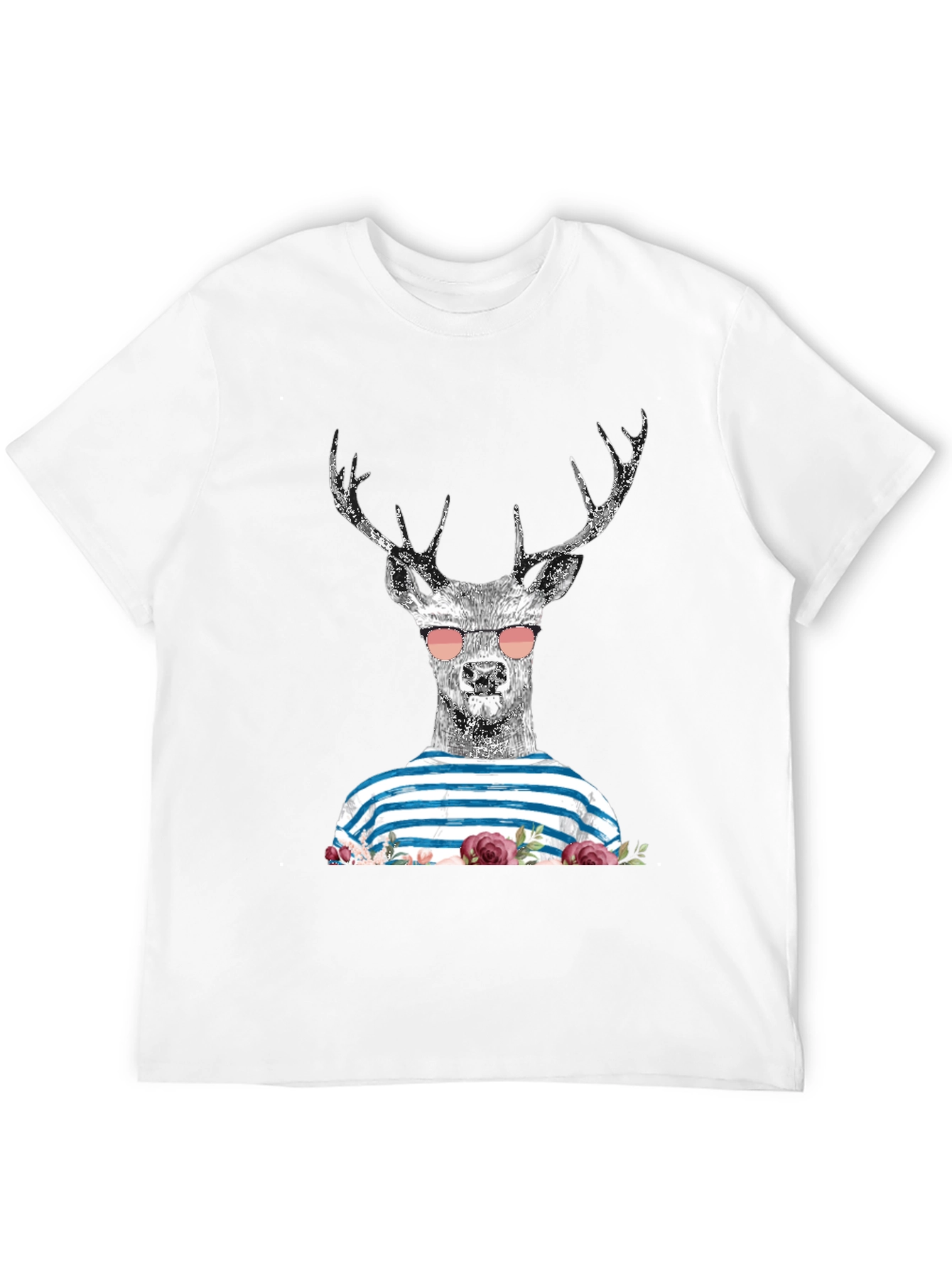 Deer with Sunglasses Graphic T-Shirt