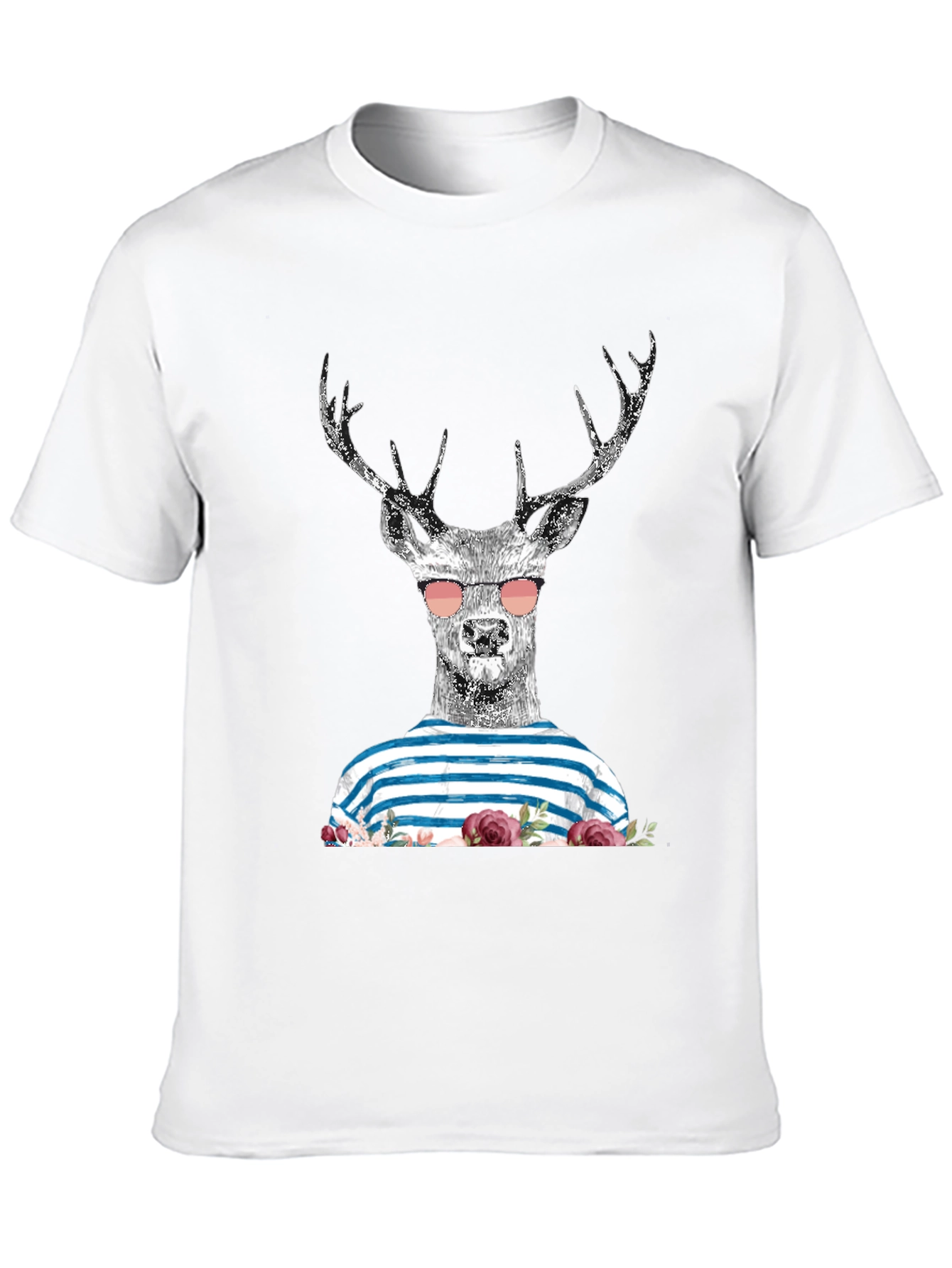 Deer with Sunglasses Graphic T-Shirt
