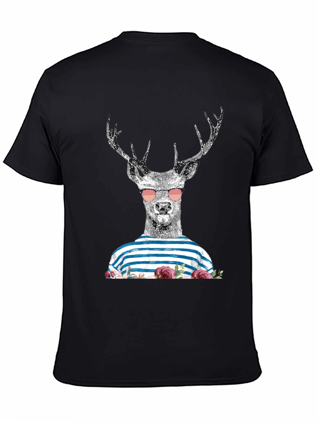 Deer with Sunglasses Graphic T-Shirt