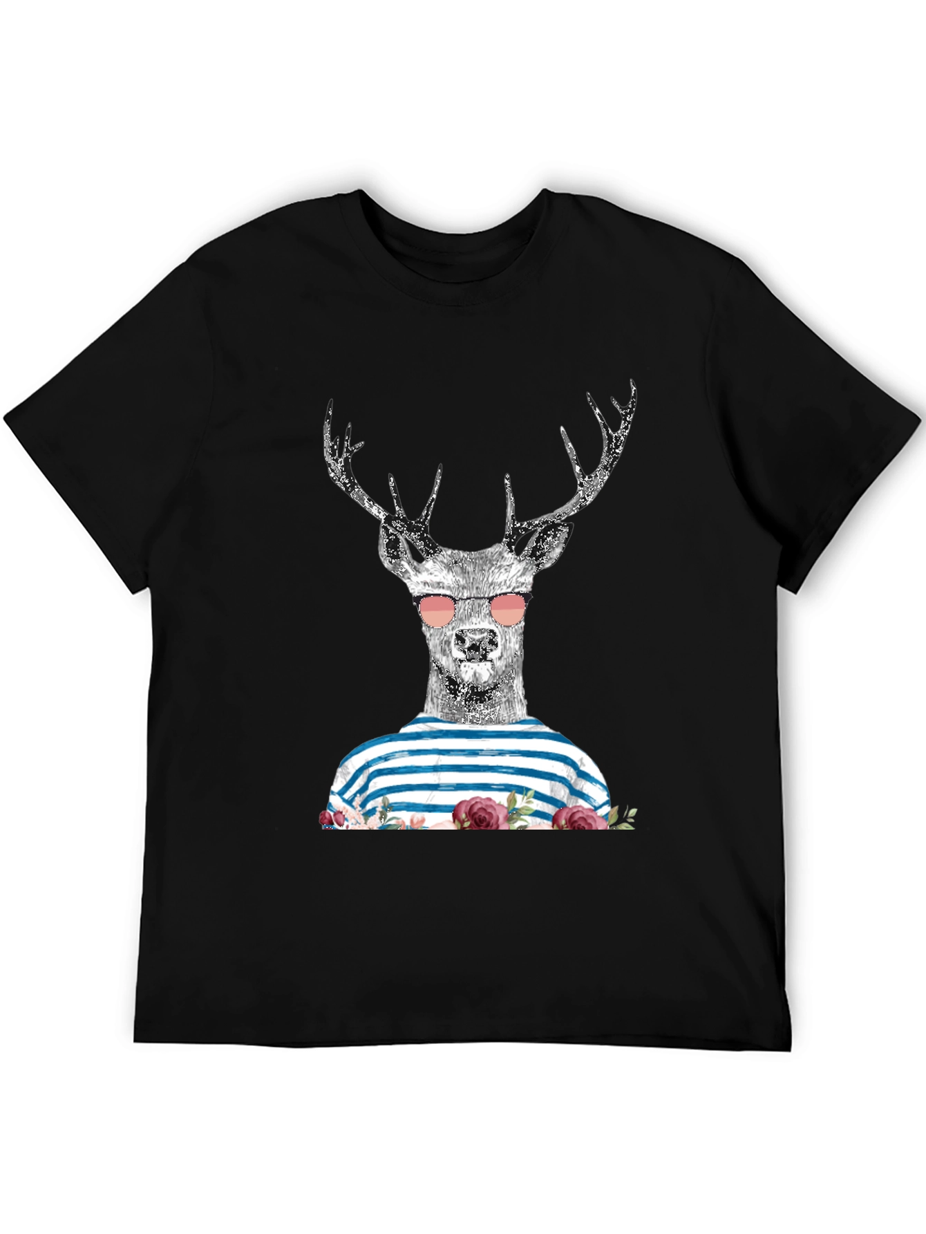 Deer with Sunglasses Graphic T-Shirt