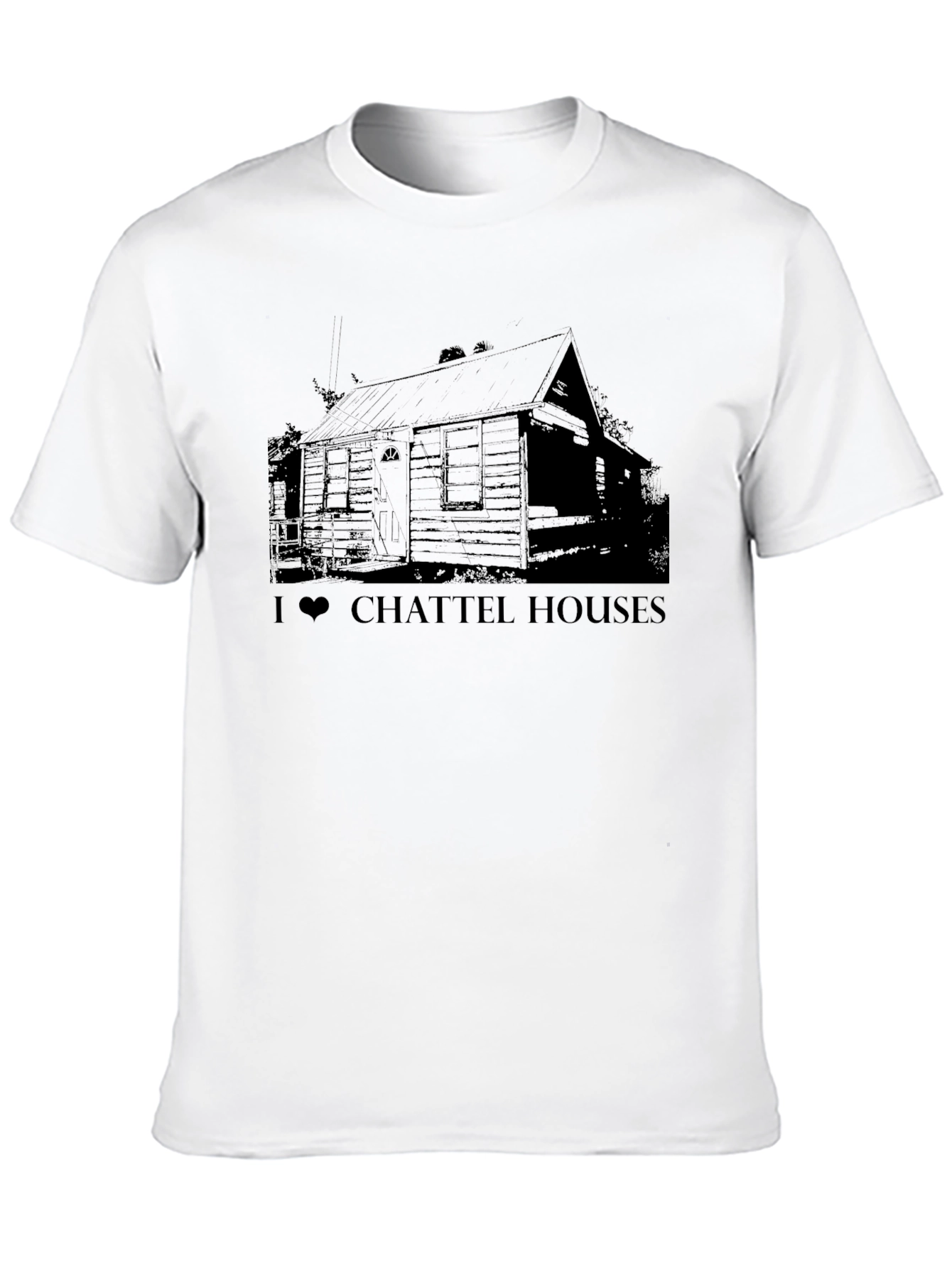 I Love Chattel Houses Black T-Shirt