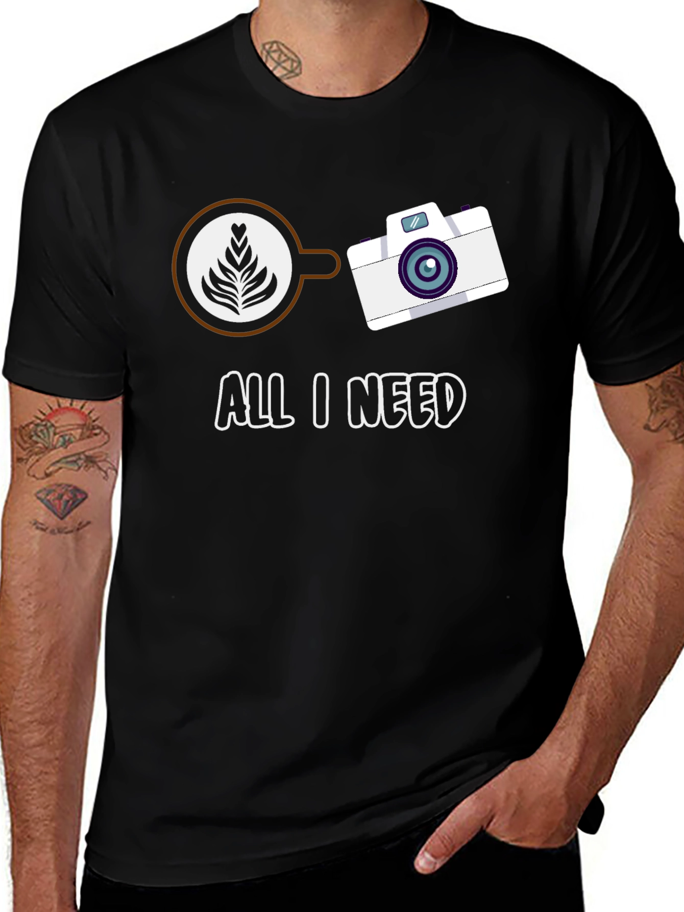 All I Need Coffee & Camera Graphic Tee