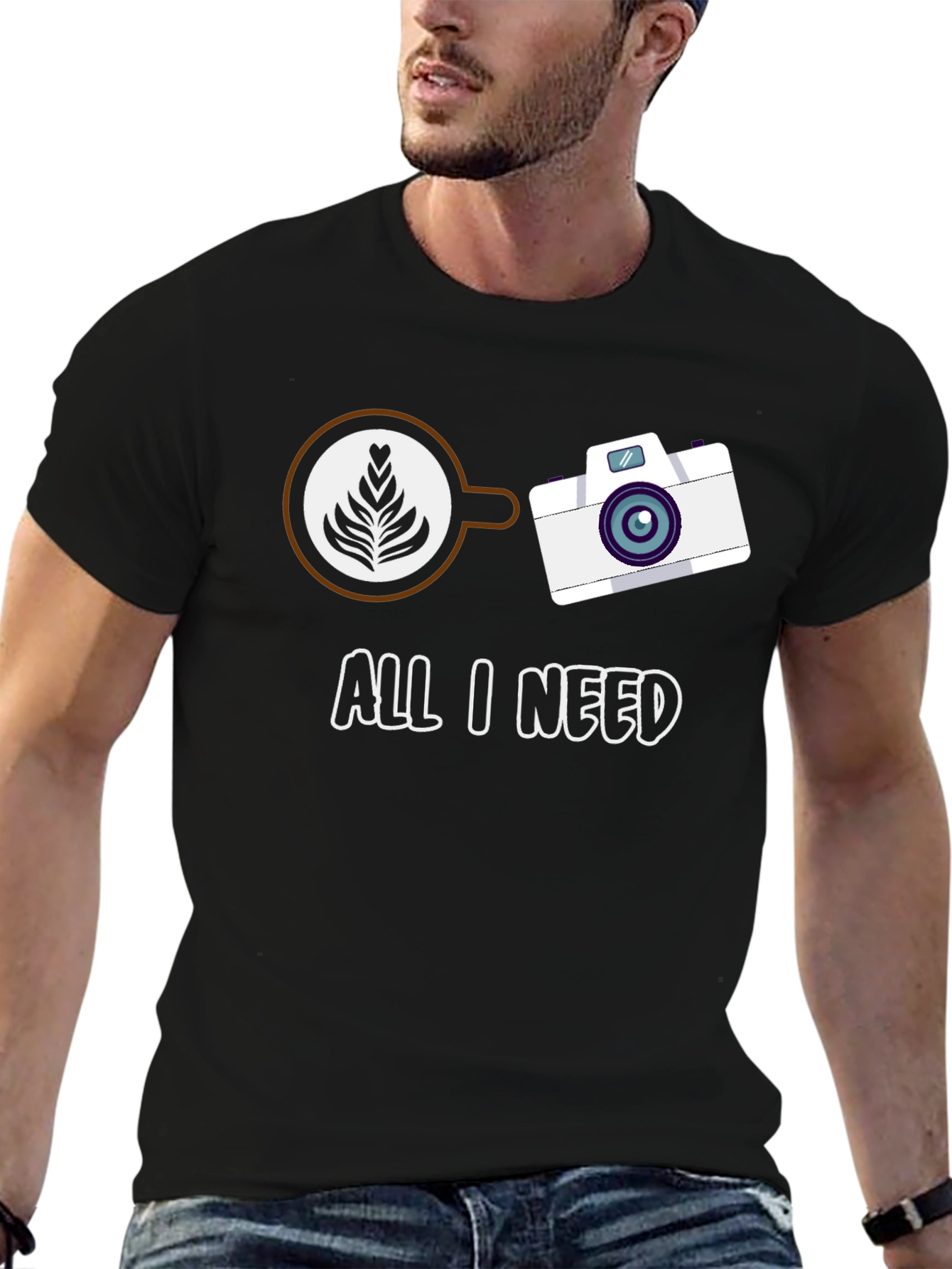 All I Need Coffee & Camera Graphic Tee