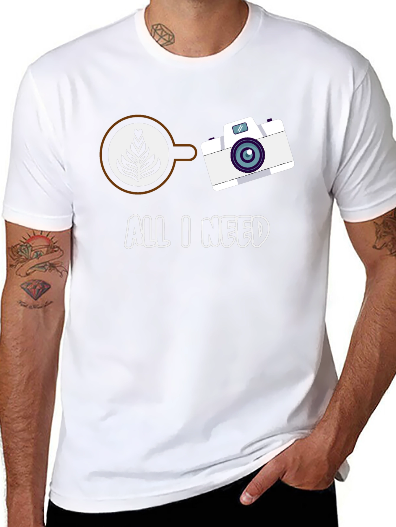 All I Need Coffee & Camera Graphic Tee