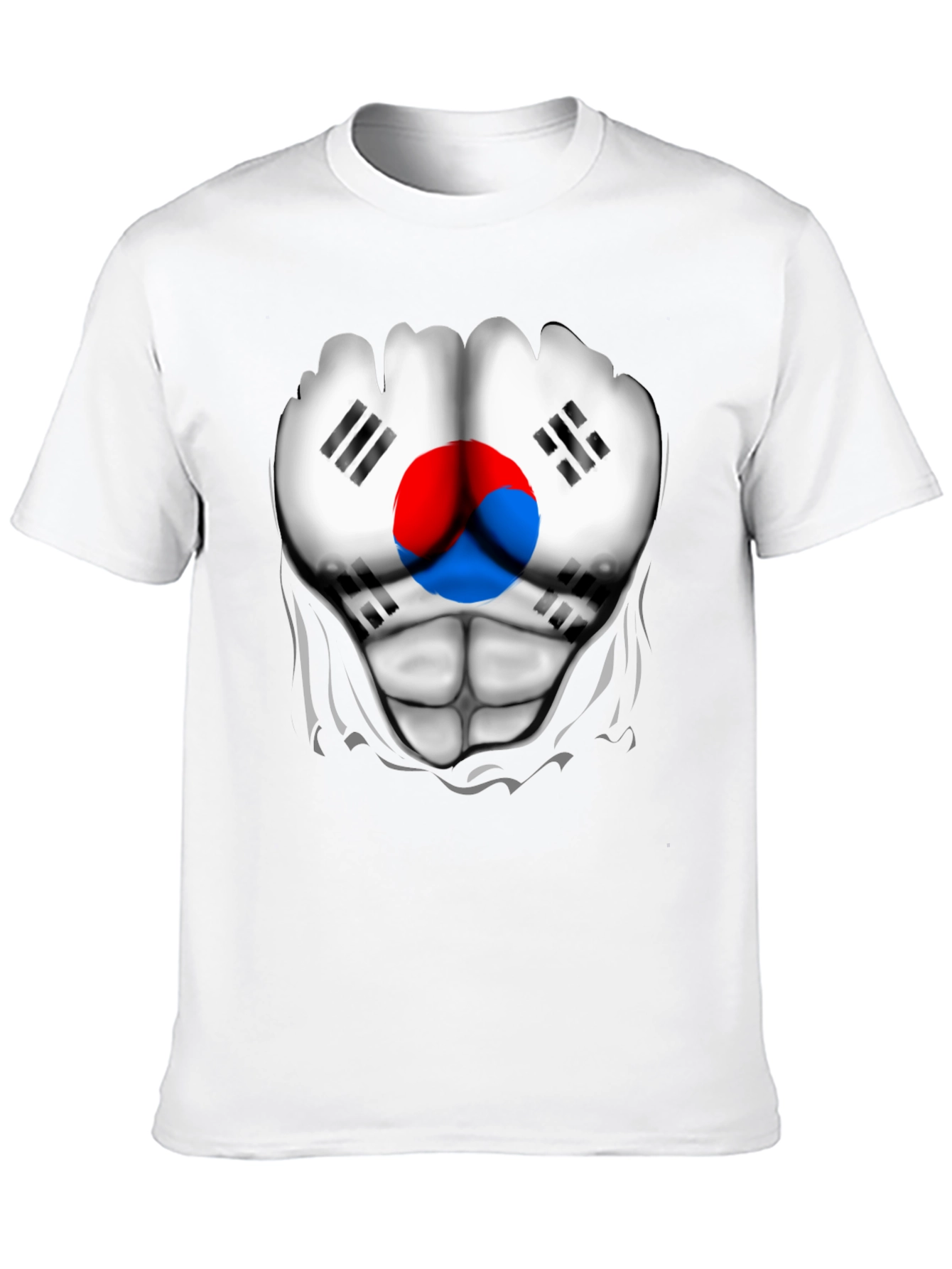 South Korea Flag Ripped Muscle T-Shirt
