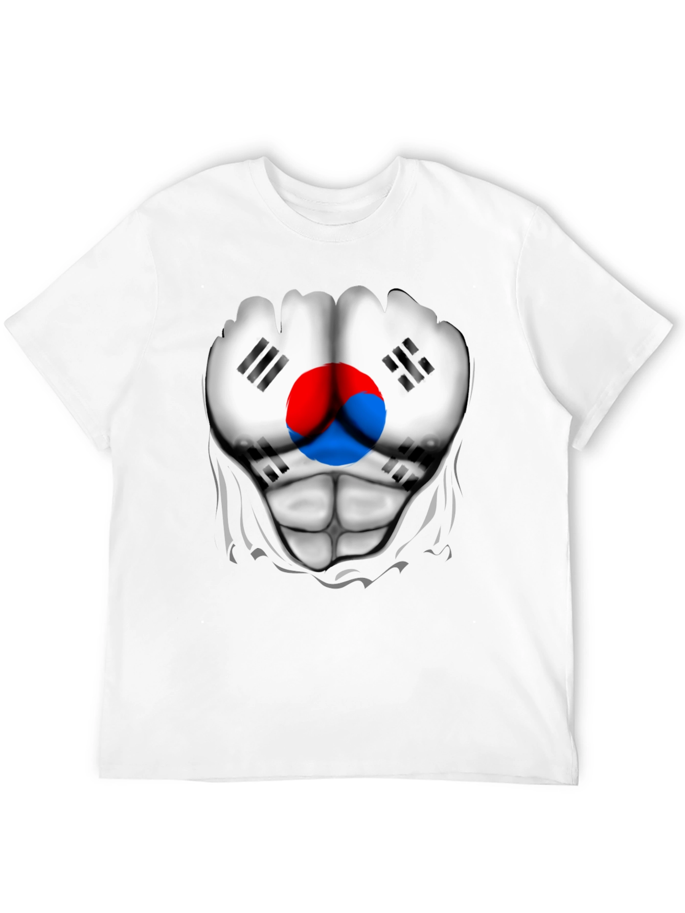 South Korea Flag Ripped Muscle T-Shirt