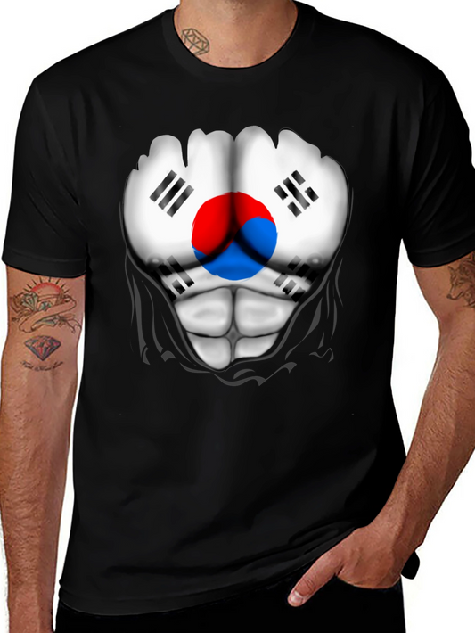 South Korea Flag Ripped Muscle T-Shirt