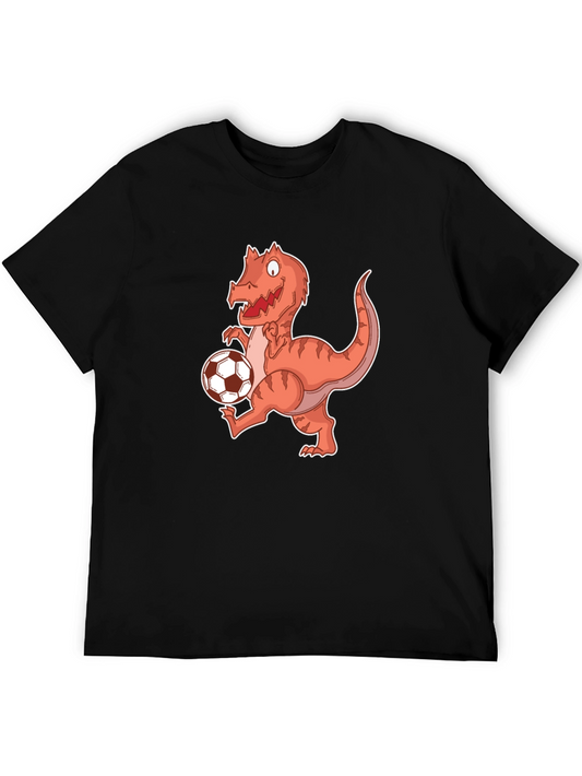 Dinosaur Soccer Player Graphic T-Shirt