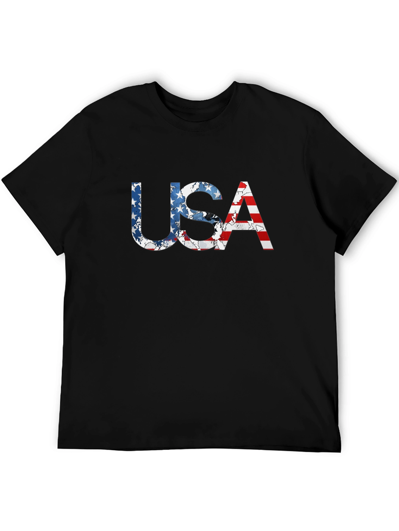USA Flag Patriotic T-Shirt - Classic Black Tee