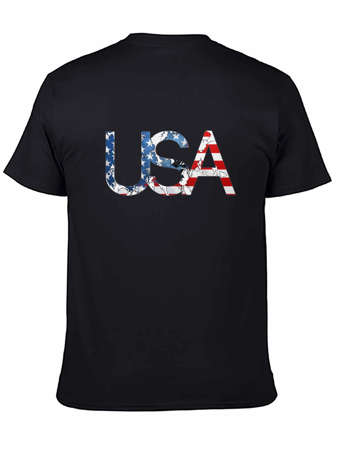 USA Flag Patriotic T-Shirt - Classic Black Tee