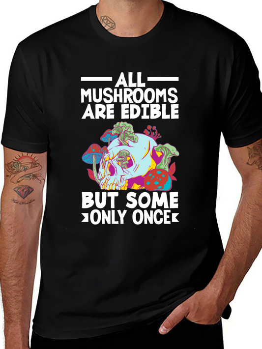 Mushroom Skull T-Shirt - Edible Joke Tee