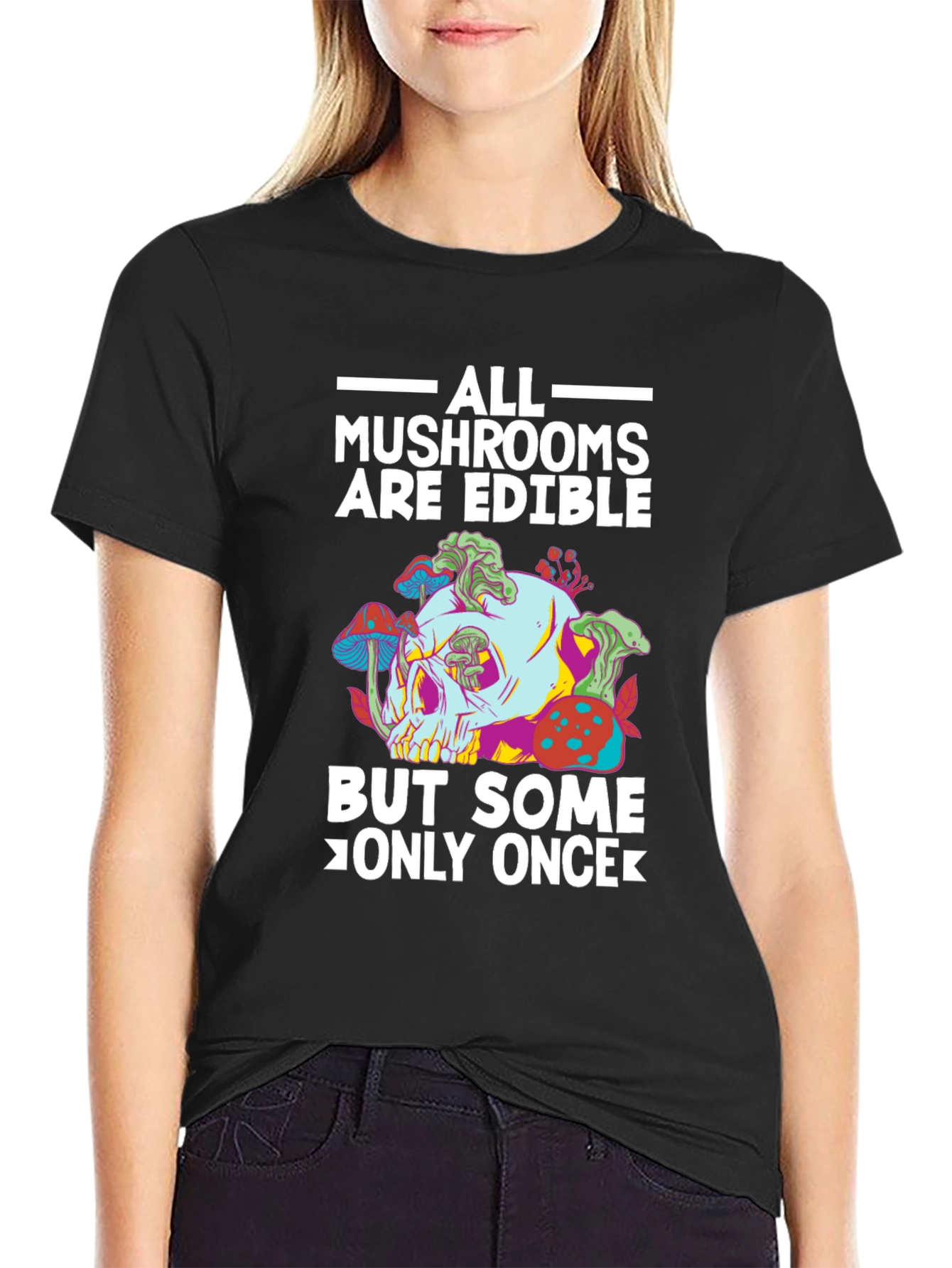 Mushroom Skull T-Shirt - Edible Joke Tee