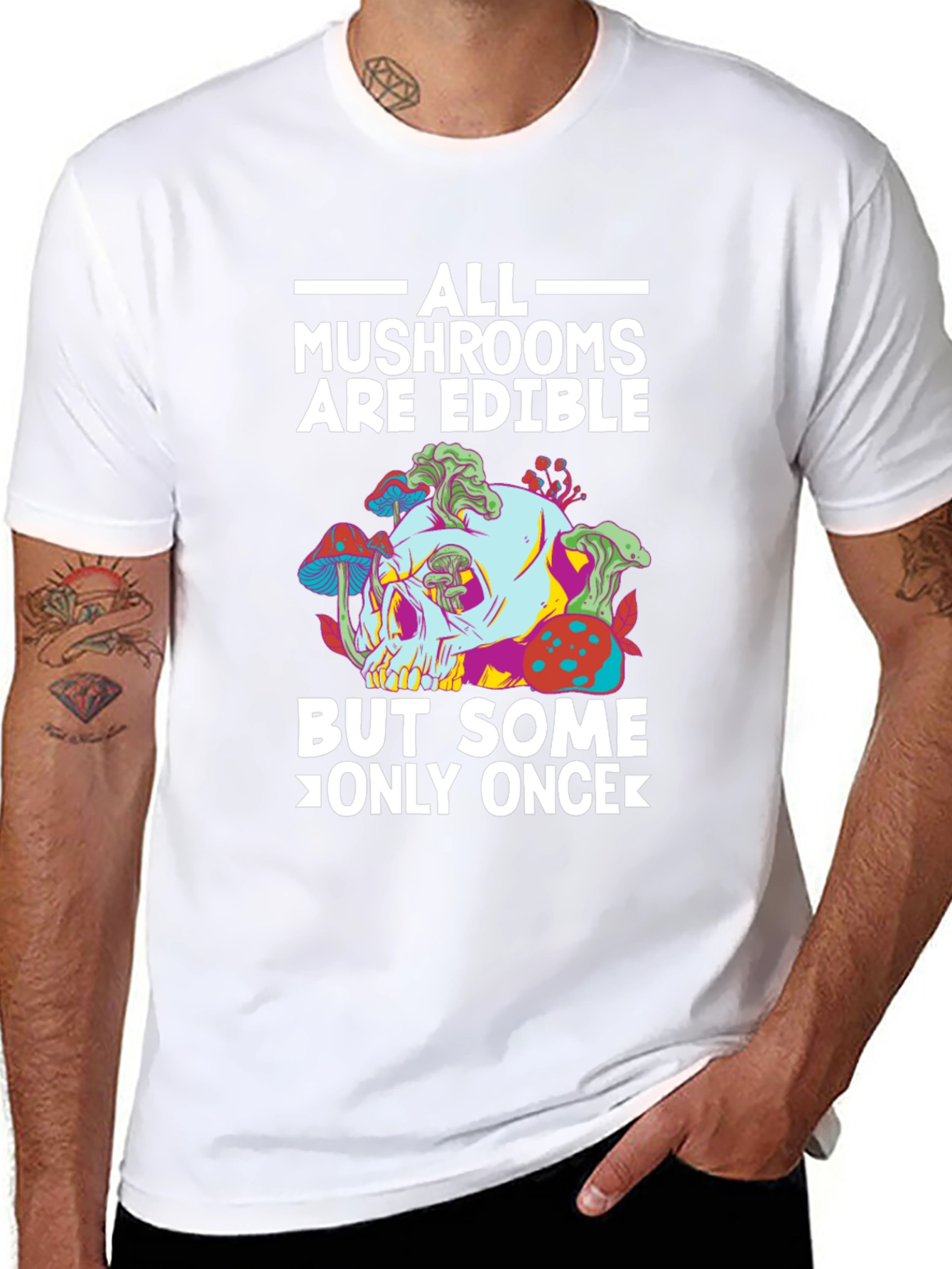 Mushroom Skull T-Shirt - Edible Joke Tee