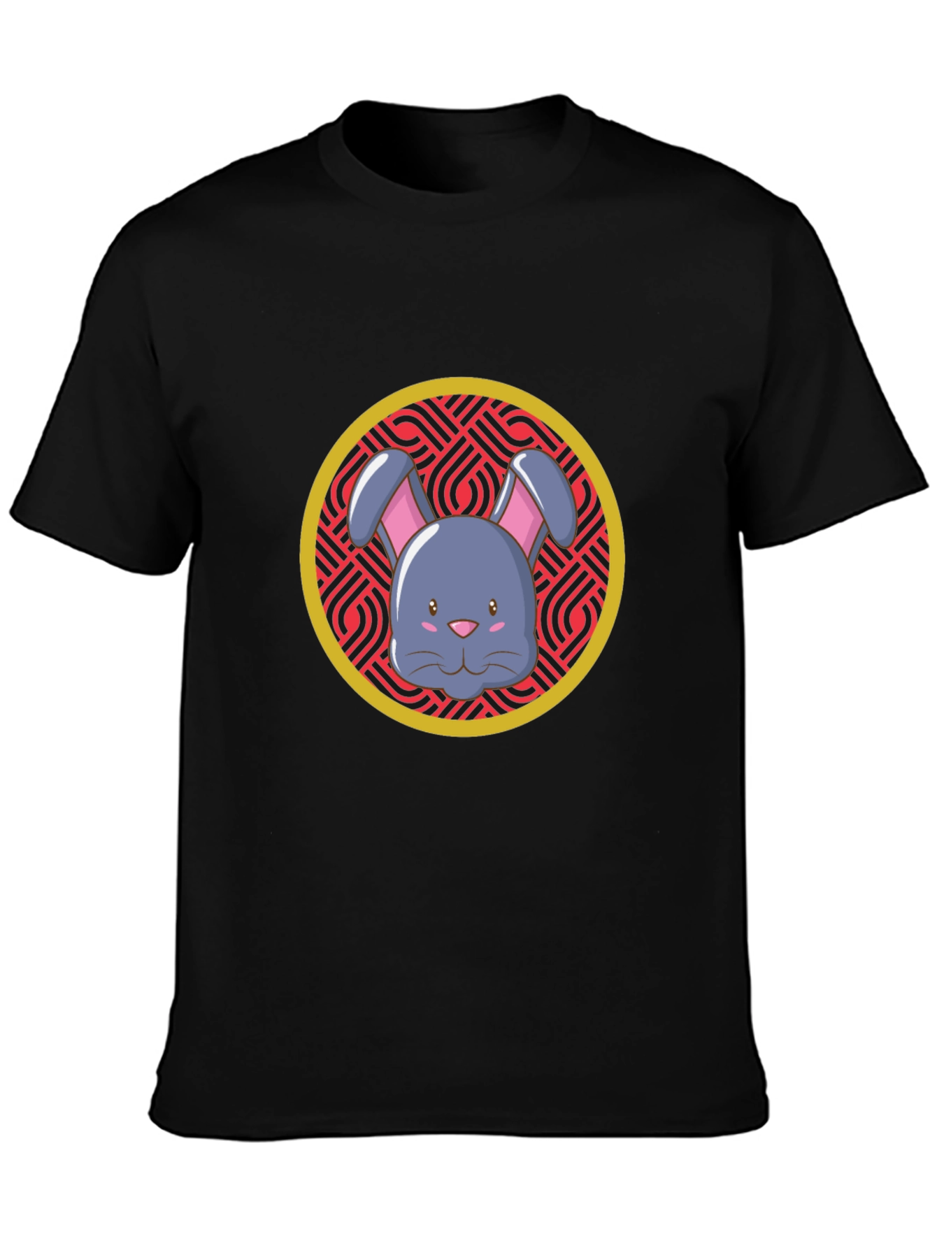 Bunny Graphic Tee - Stylish Black Cotton T-Shirt