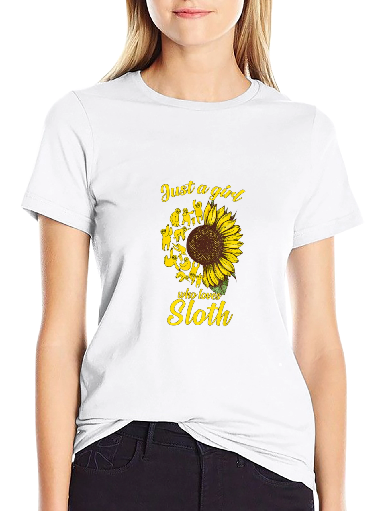 Sloth Sunflower Graphic Tee