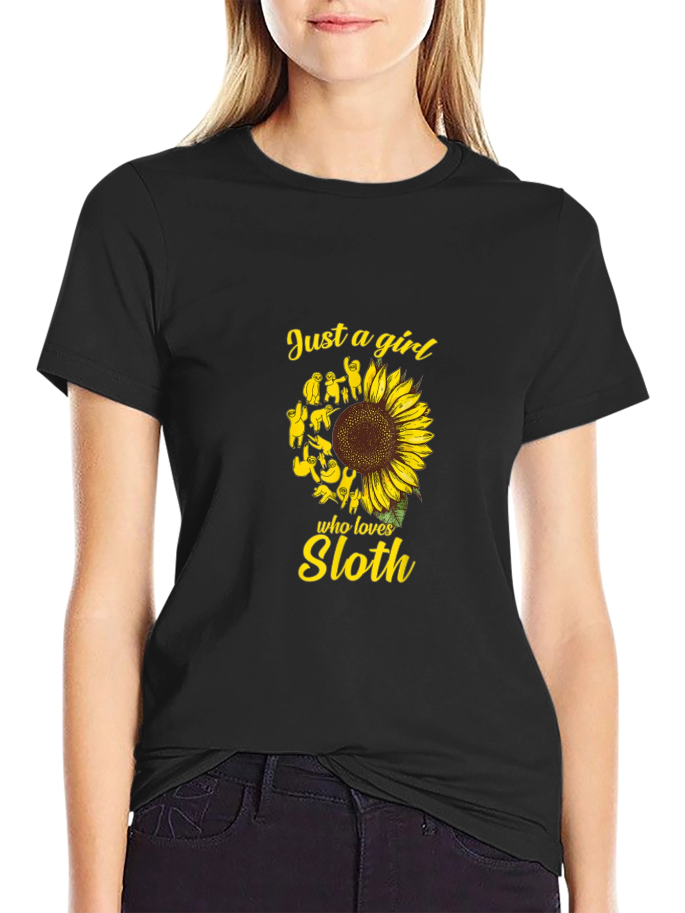 Sloth Sunflower Graphic Tee