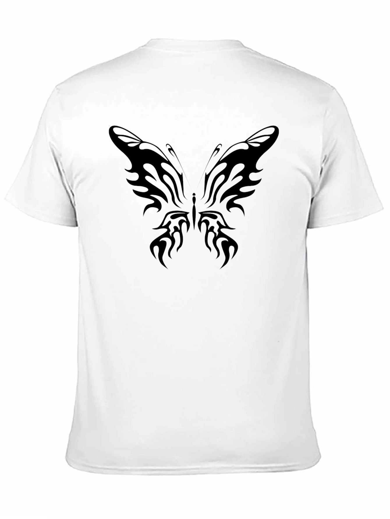 Tribal Butterfly Graphic Black T-Shirt