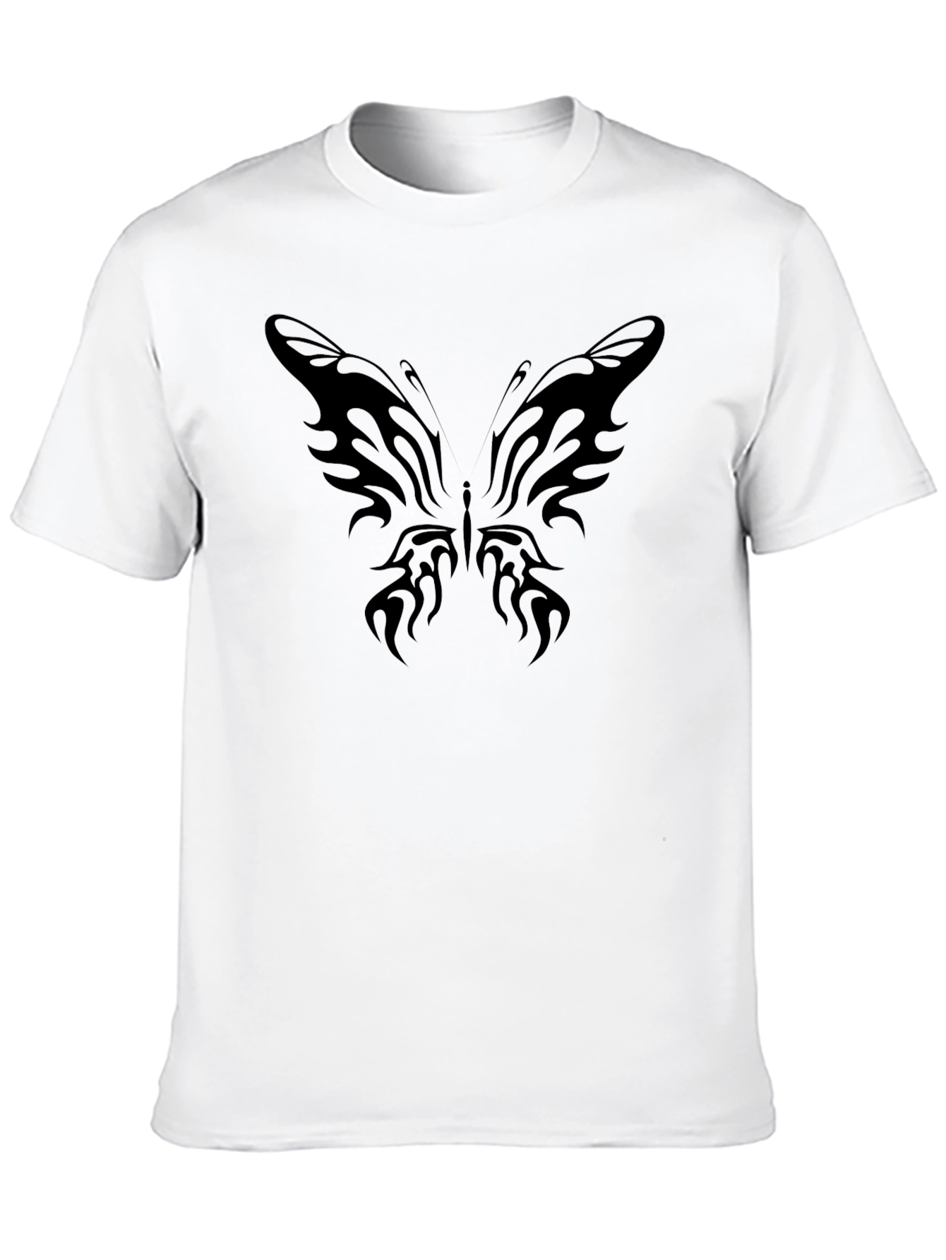 Tribal Butterfly Graphic Black T-Shirt