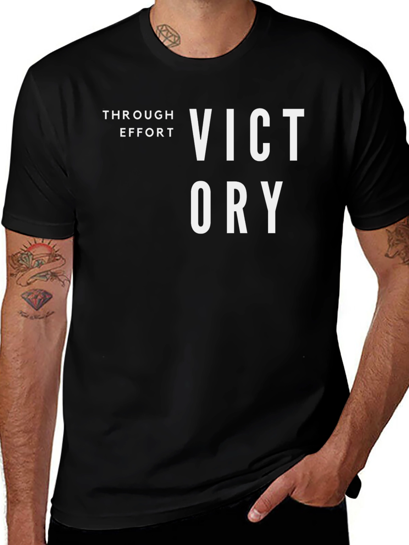 Victory Through Effort Black T-Shirt