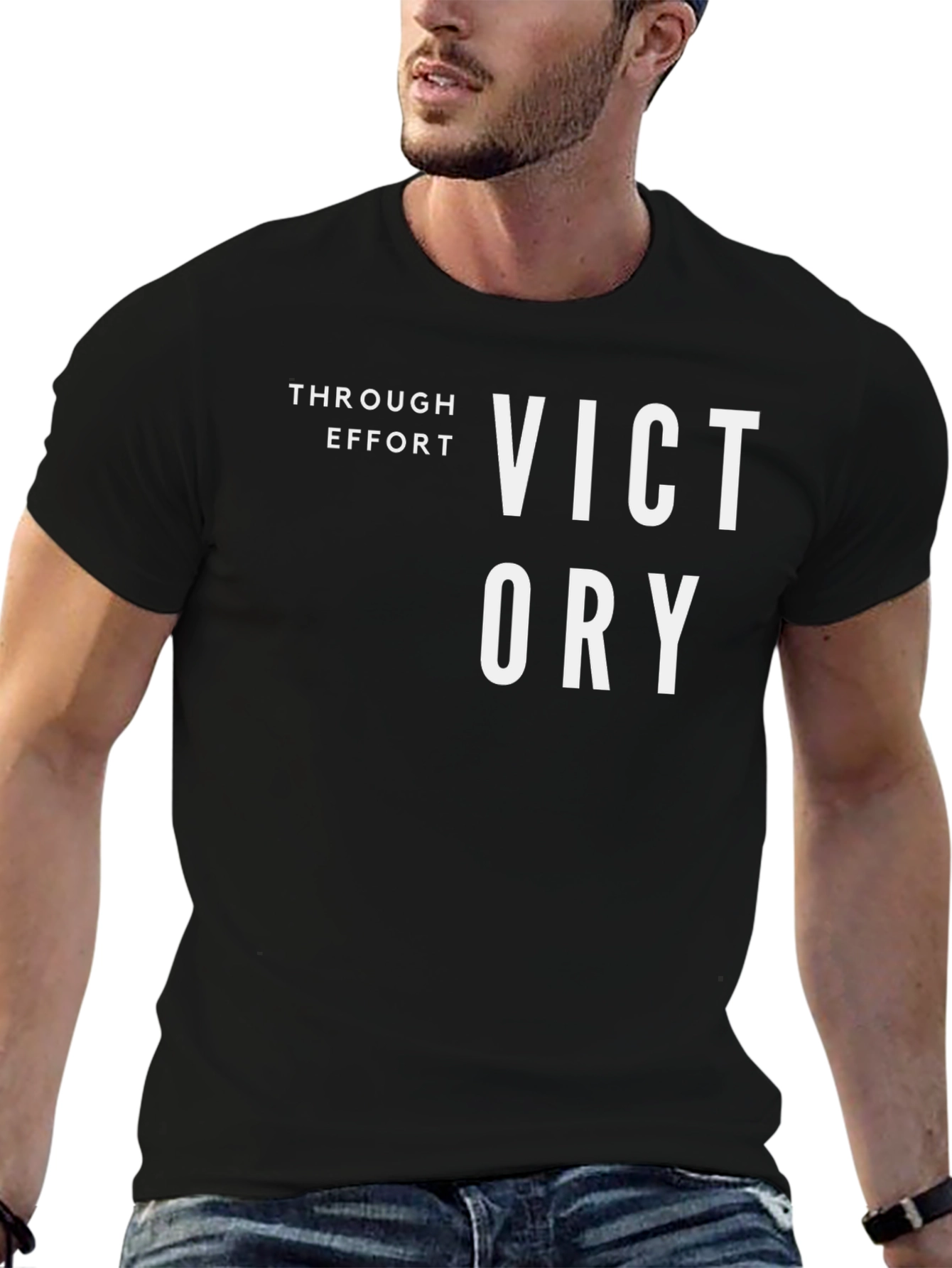 Victory Through Effort Black T-Shirt