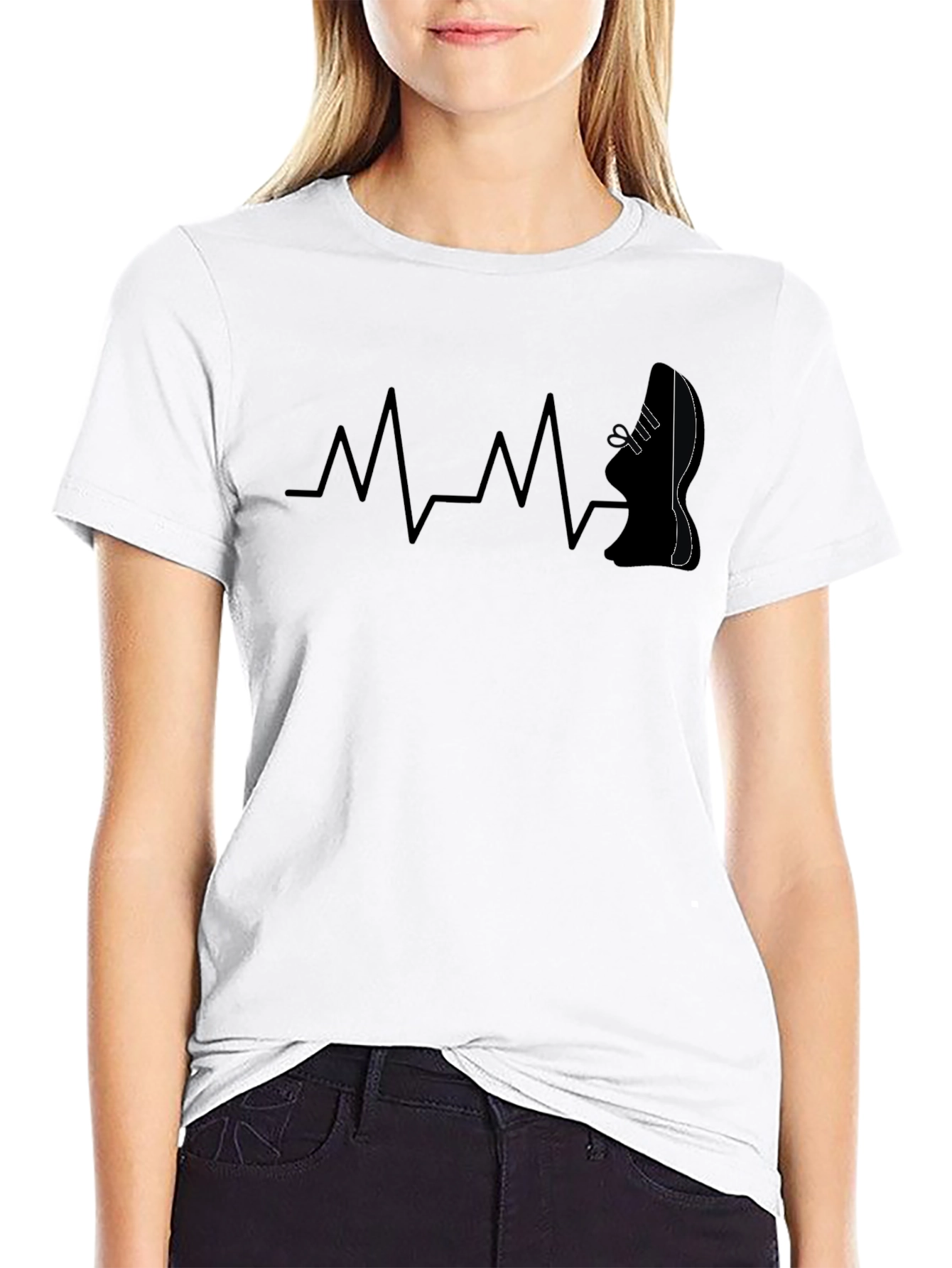 Runners Heartbeat T-Shirt - Black Graphic Tee