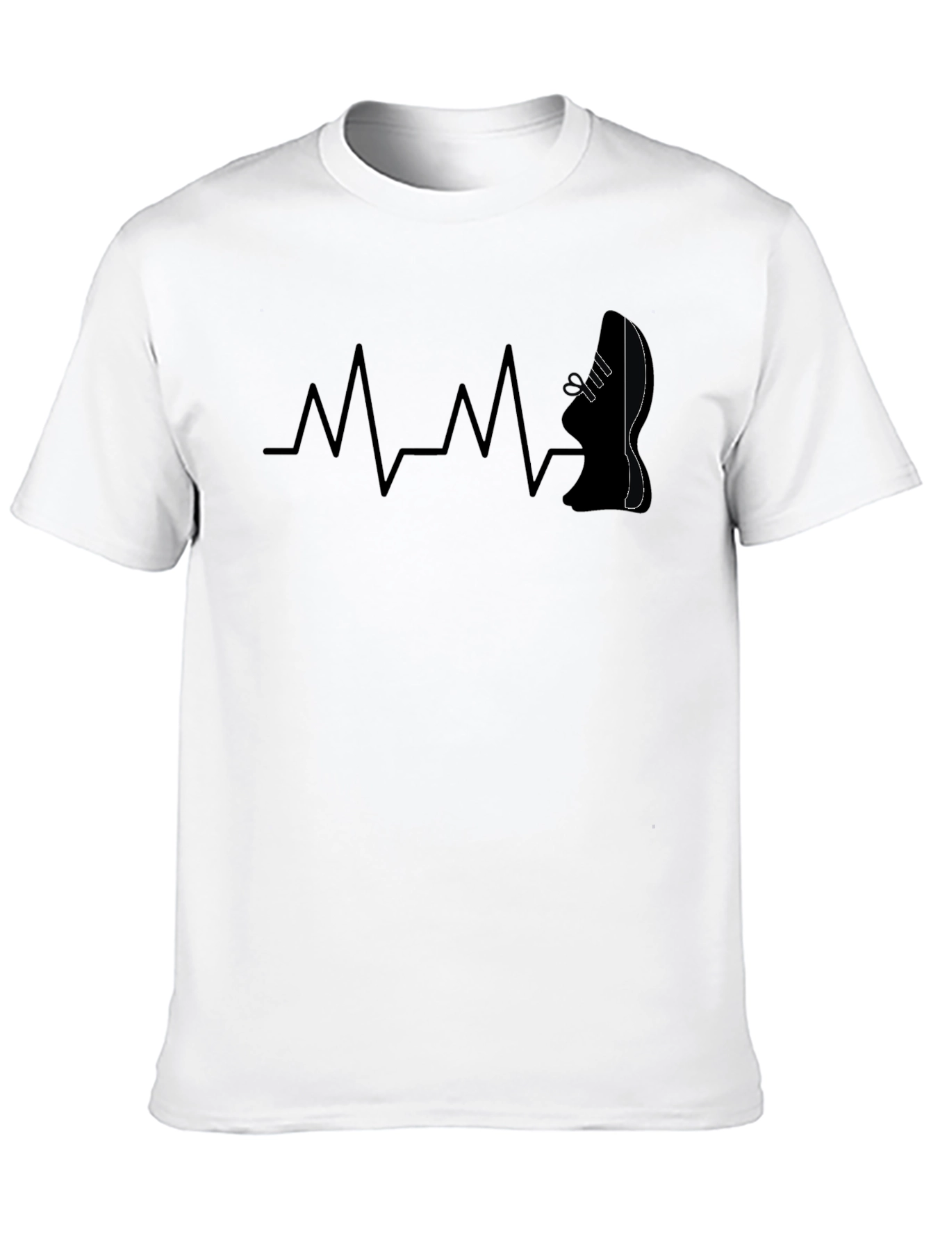 Runners Heartbeat T-Shirt - Black Graphic Tee