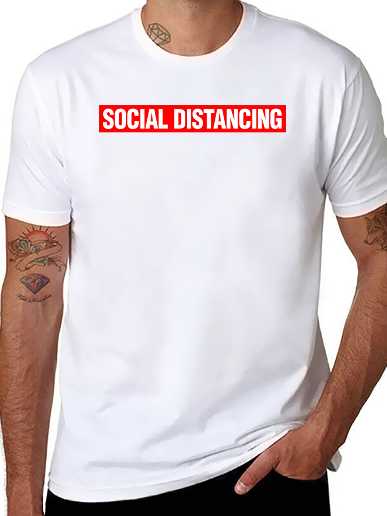 Social Distancing Graphic T-Shirt - Black