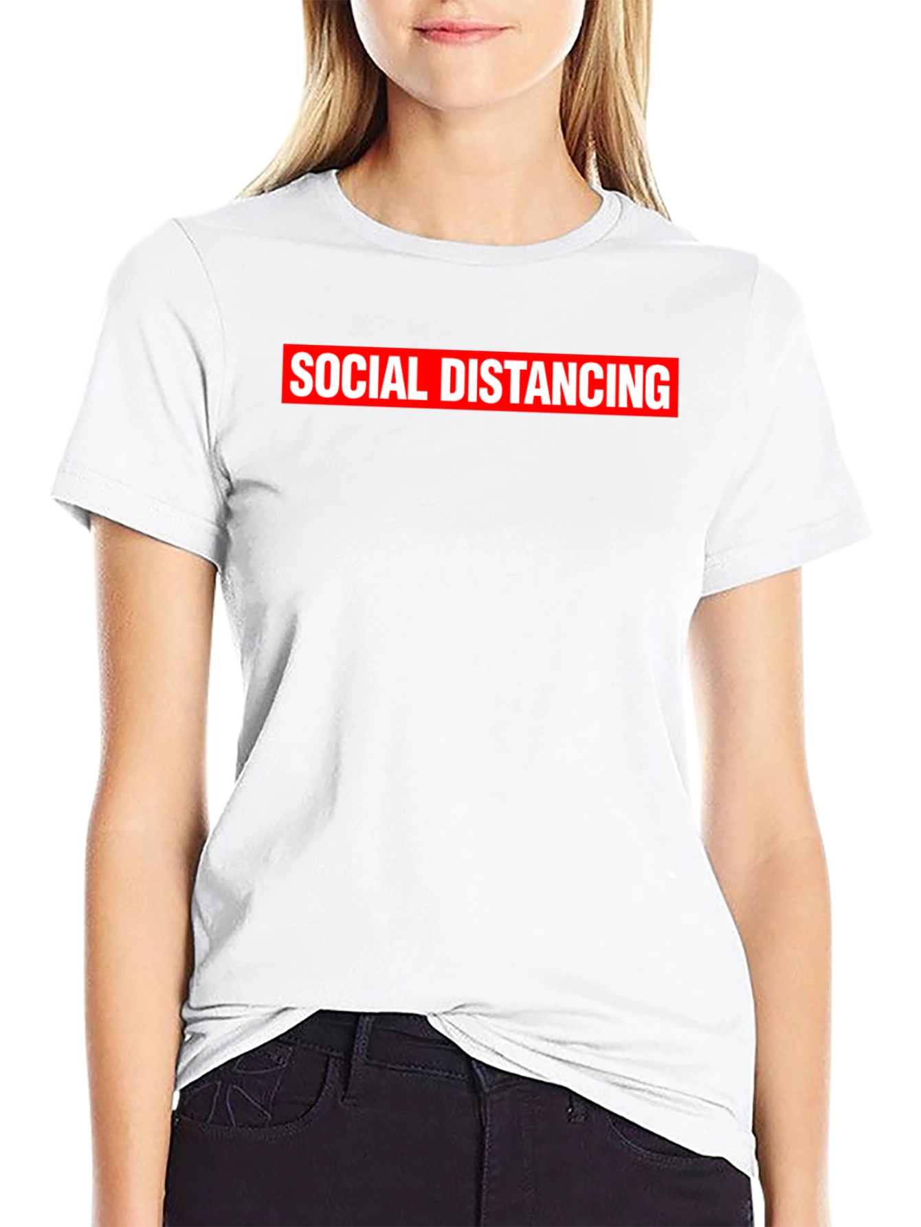 Social Distancing Graphic T-Shirt - Black
