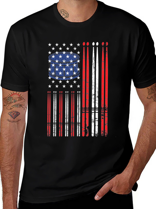 Drummer USA Flag T-Shirt